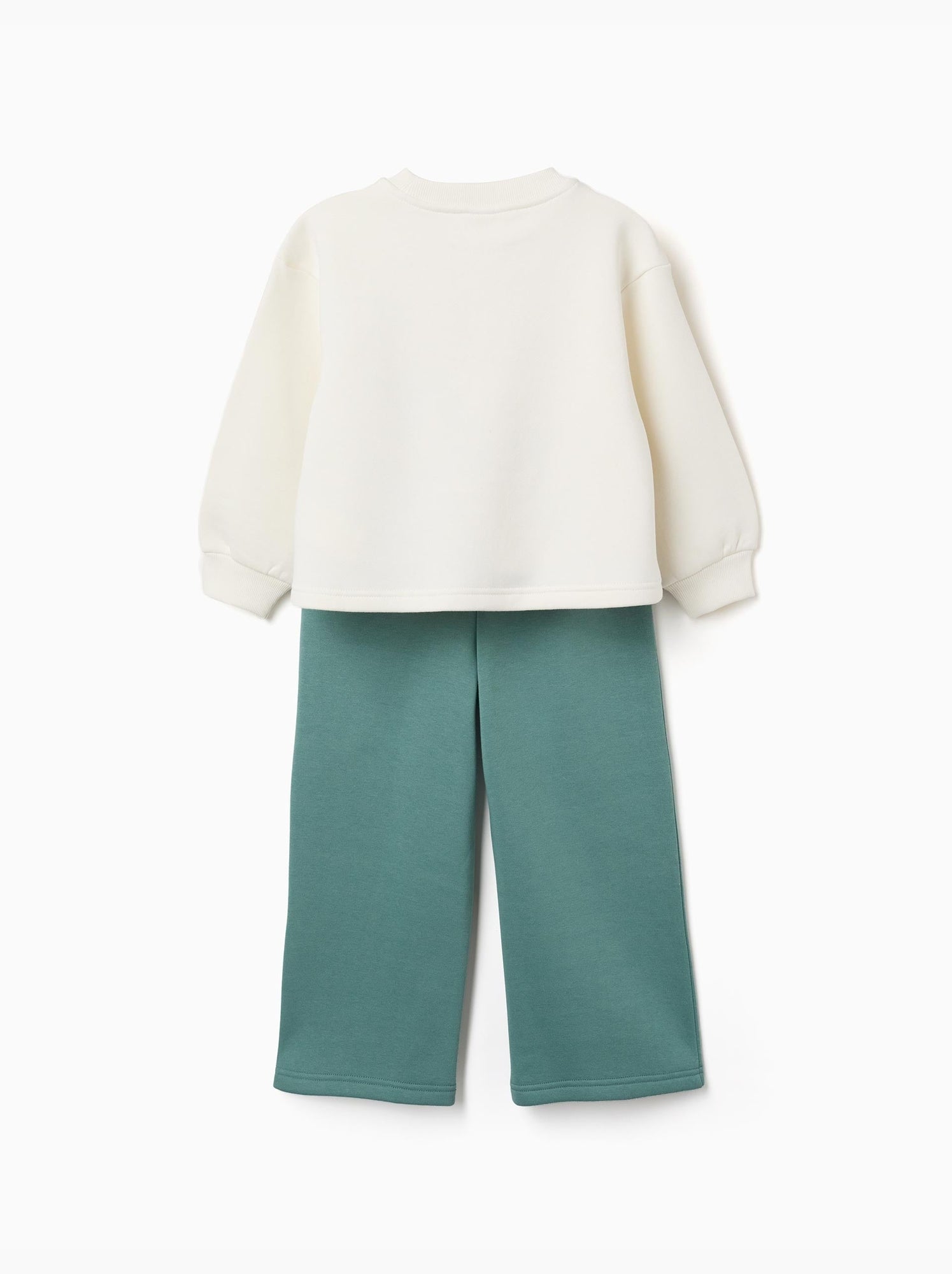 Ensemble de jogging en coton peigné avec imprimé art - Blanc