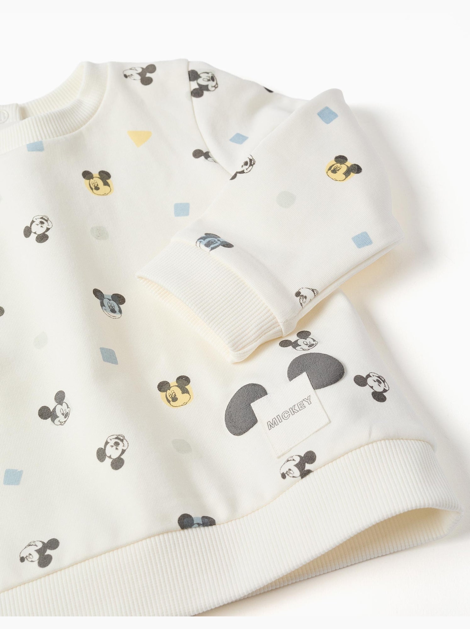 Ensemble de jogging en coton peigné avec motif mickey - Bleu clair