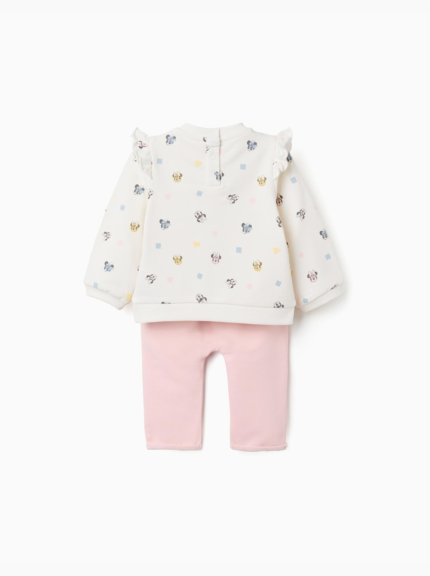 Ensemble de jogging en coton peigné avec motif minnie - Blanc