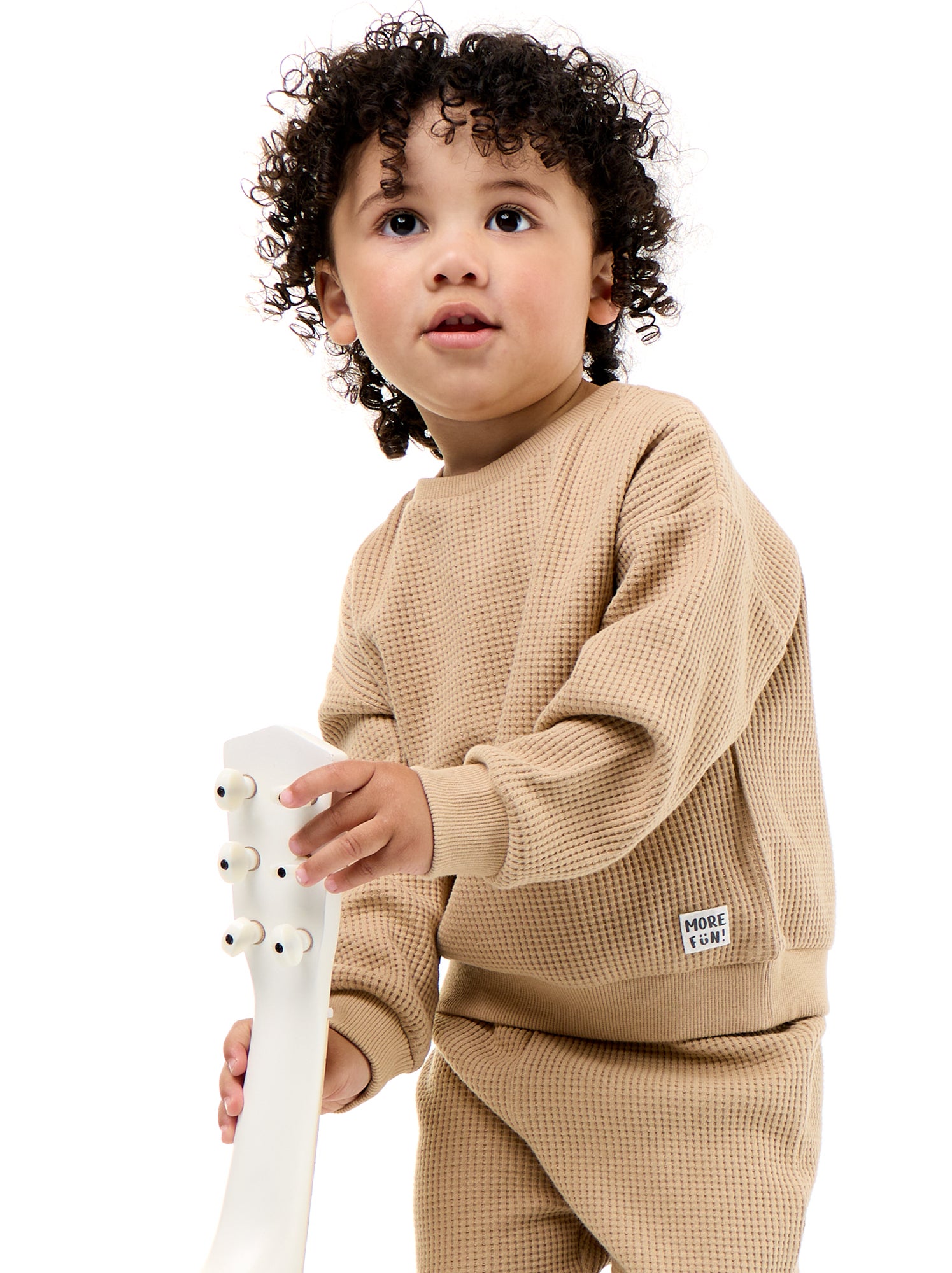 Ensemble de jogging en matière gaufrée - 2 pièces - Beige