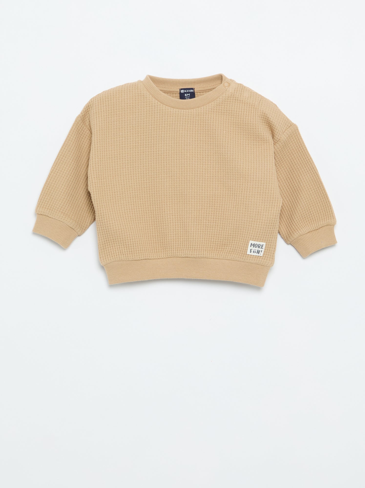 Ensemble de jogging en matière gaufrée - 2 pièces - Beige
