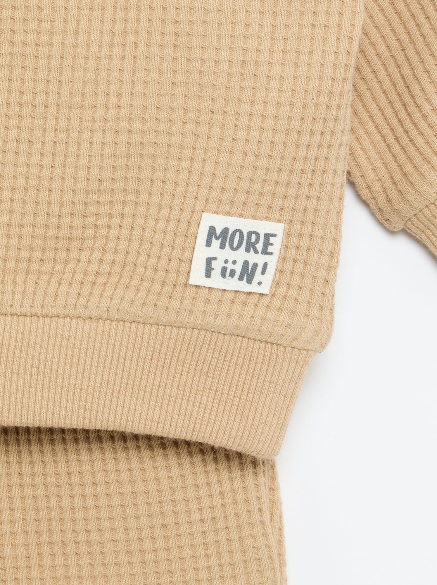 Ensemble de jogging en matière gaufrée - 2 pièces - Beige