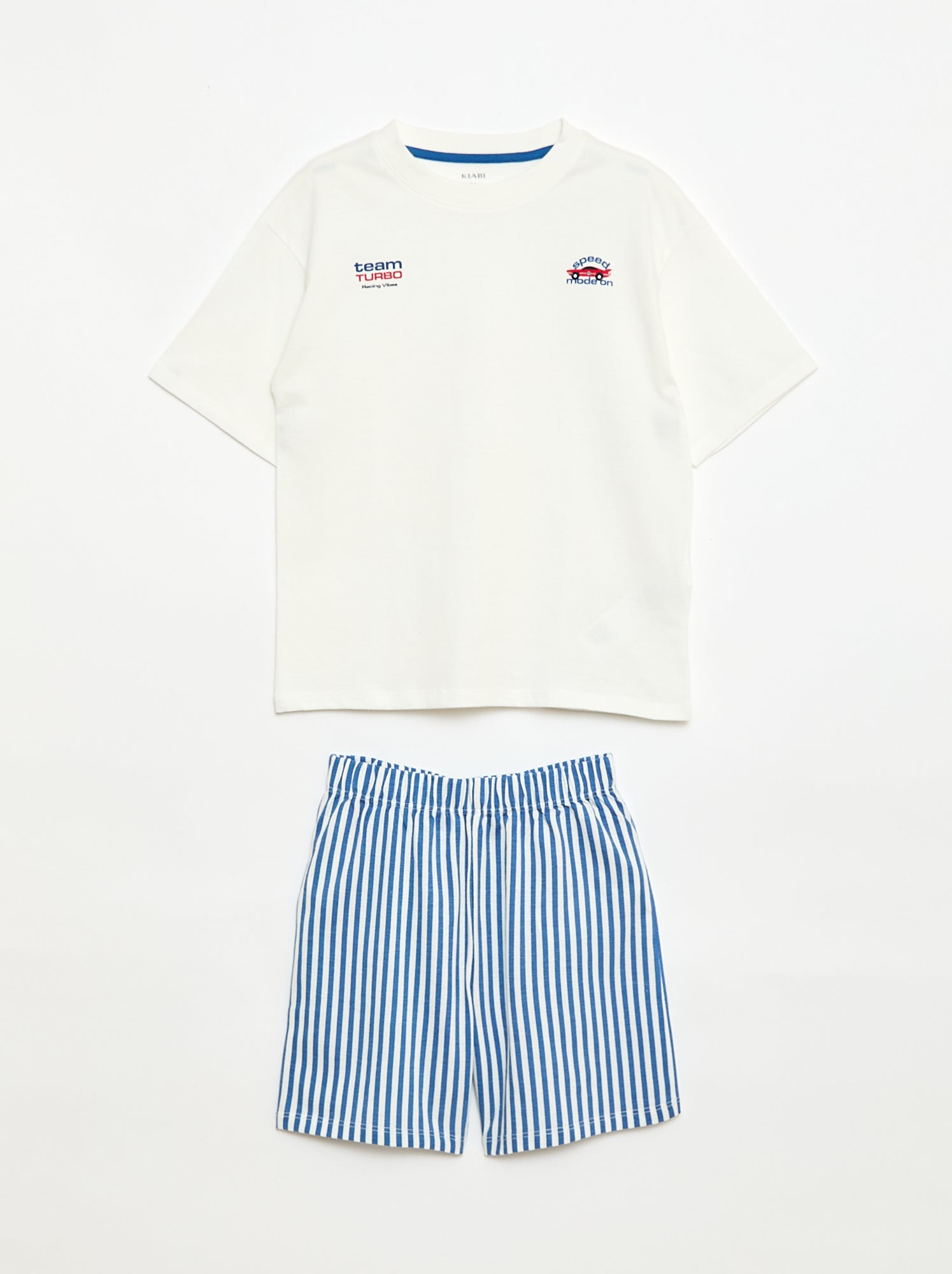 Ensemble de pyjama court 2 pièces  T-shirt + short - Blanc