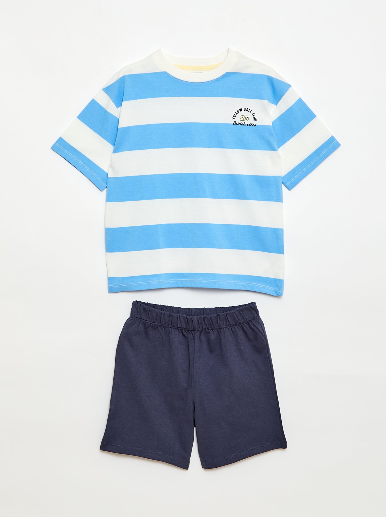 Ensemble de pyjama court 2 pièces  T-shirt + short - Bleu