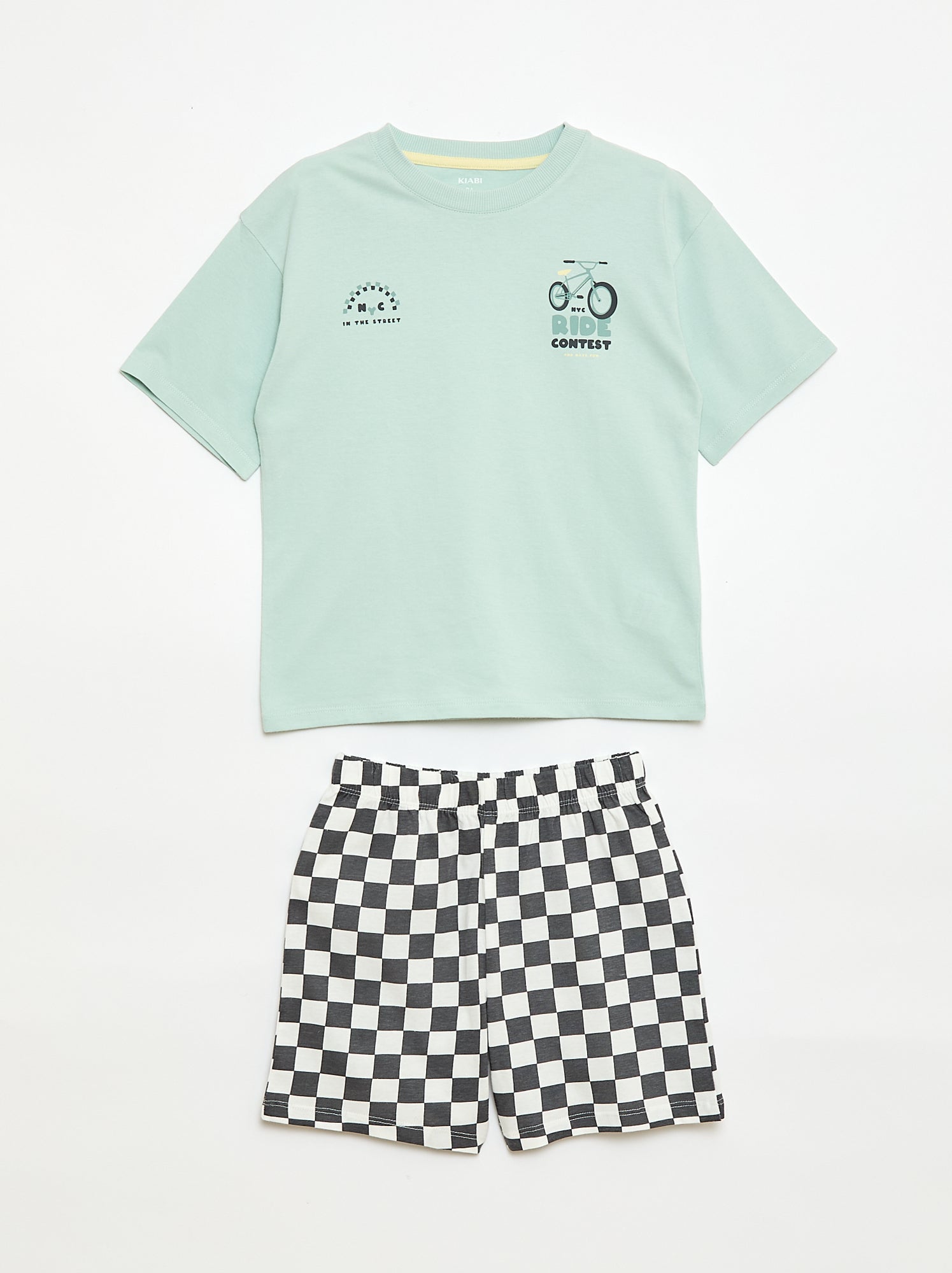Ensemble de pyjama court 2 pièces  T-shirt + short - Vert