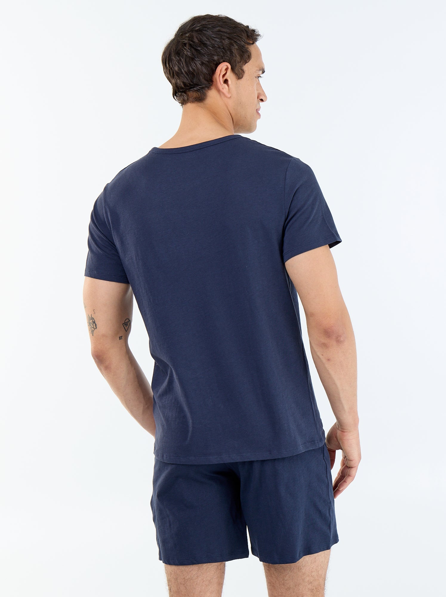Ensemble de pyjama court t-shirt + short - 2 pièces - Bleu (EXM77_1)