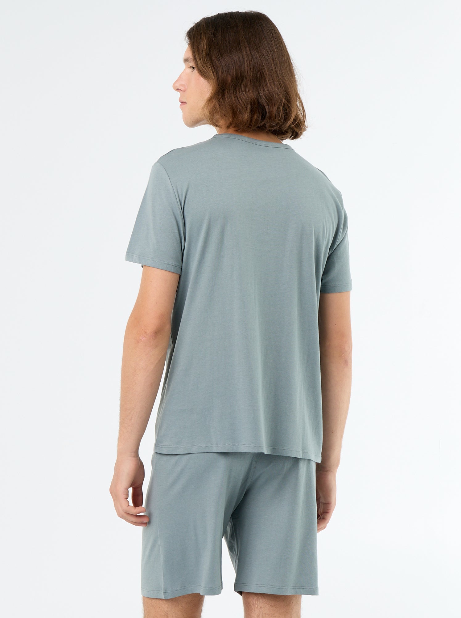 Ensemble de pyjama court t-shirt + short - 2 pièces - Bleu (EXM77_8)