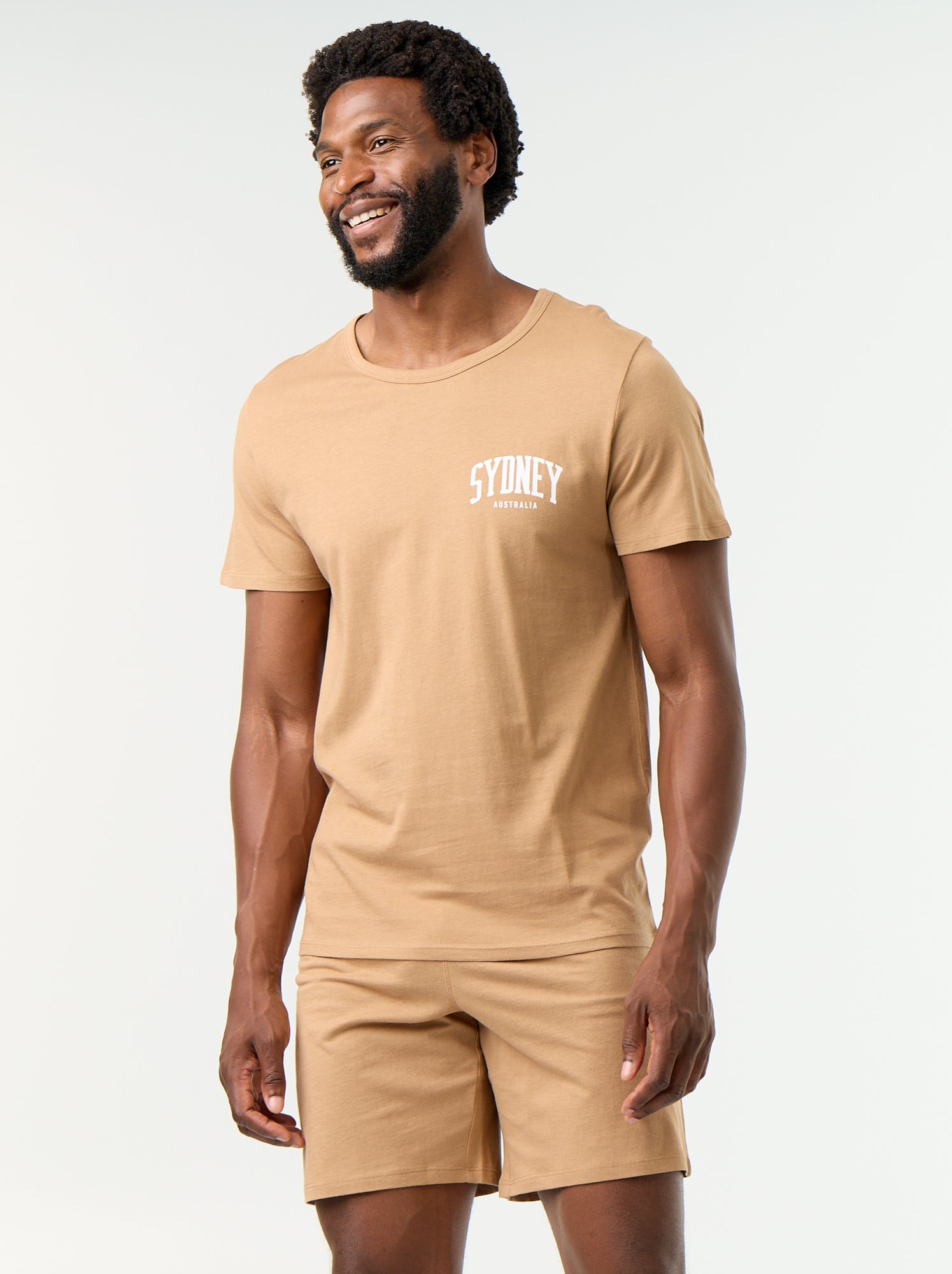 Ensemble de pyjama court t-shirt + short - 2 pièces - Marron
