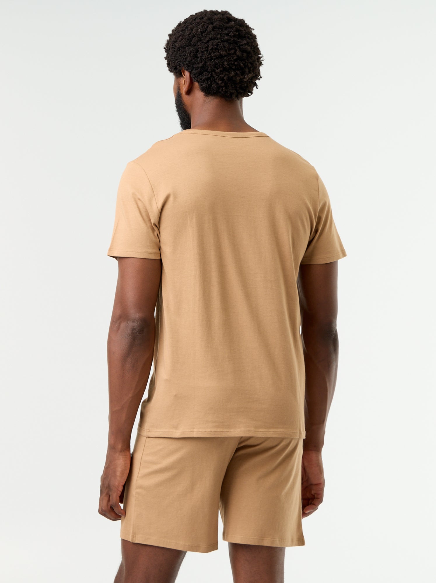 Ensemble de pyjama court t-shirt + short - 2 pièces - Marron