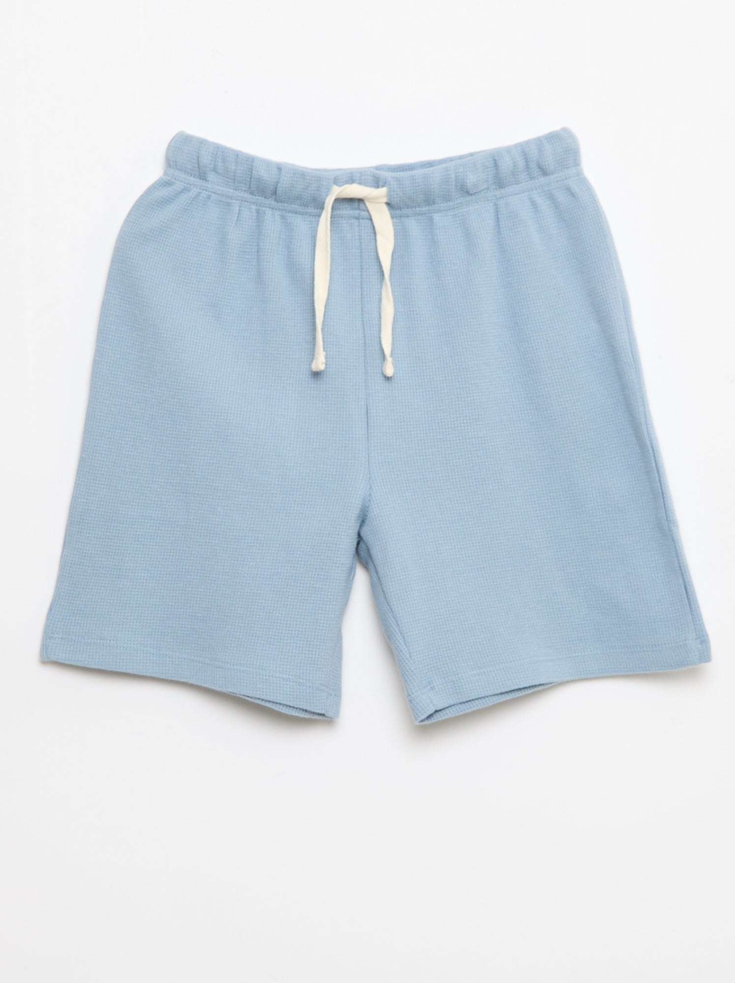 Ensemble de pyjama en coton uni - Bleu (EXK50_3)