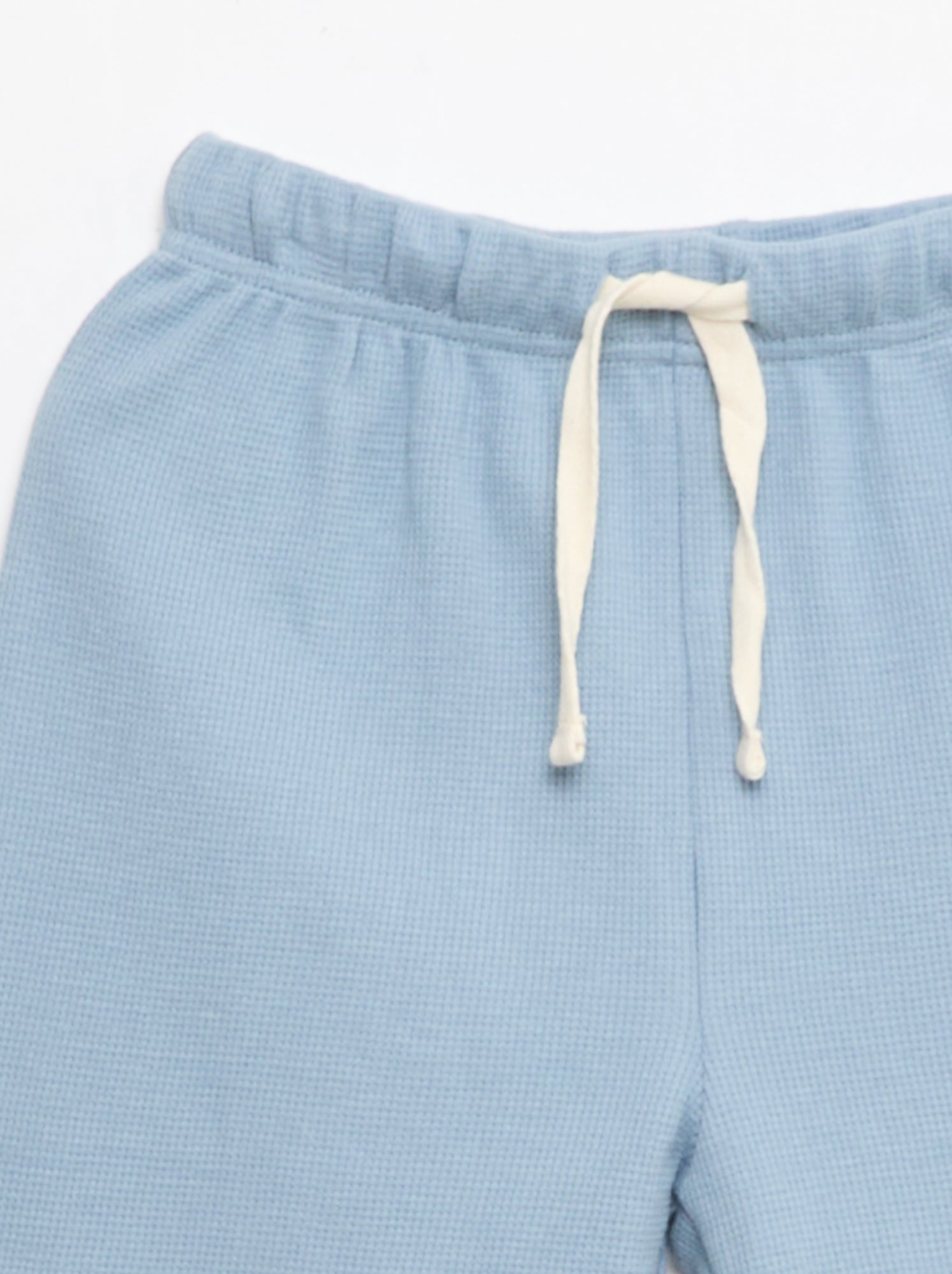 Ensemble de pyjama en coton uni - Bleu (EXK50_3)