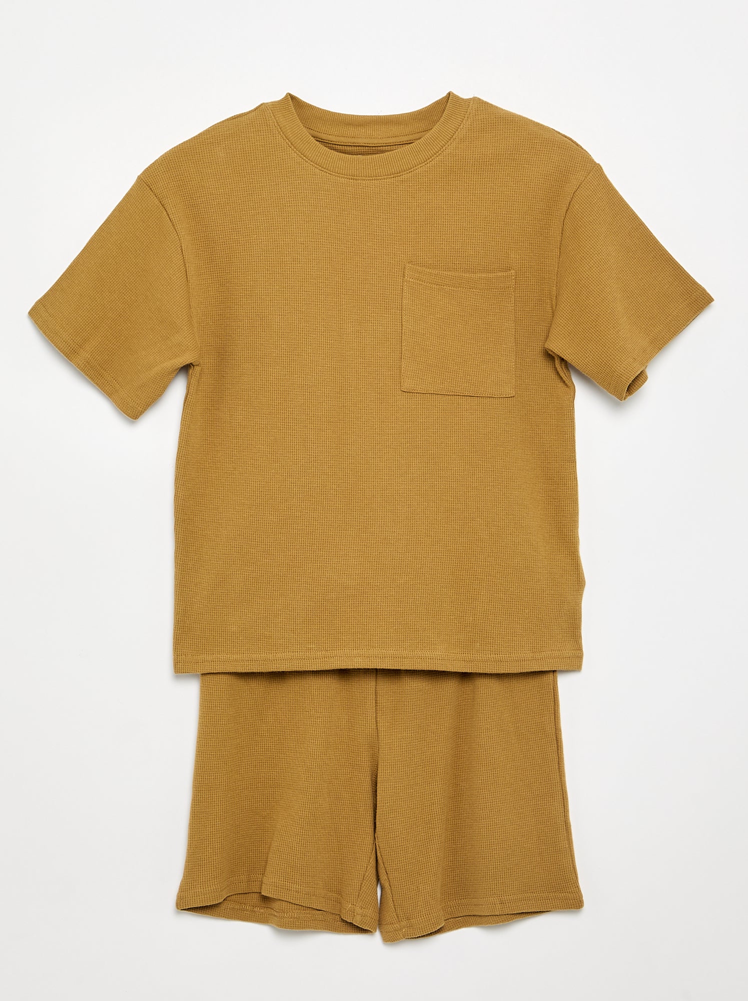 Ensemble de pyjama en coton uni - Vert (EXK50_7)