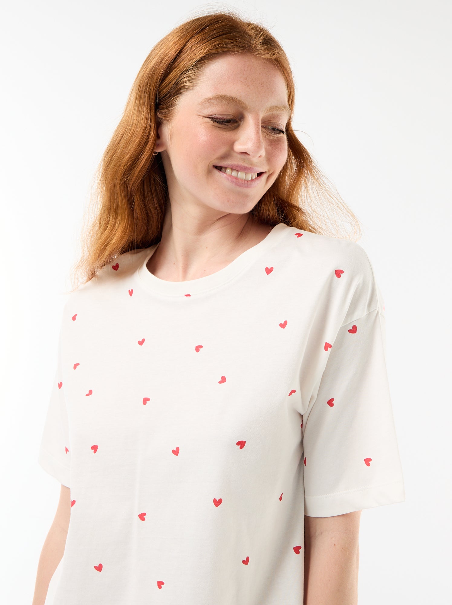 Ensemble de pyjama haut + short en jersey coton - Blanc (EXM44_2)