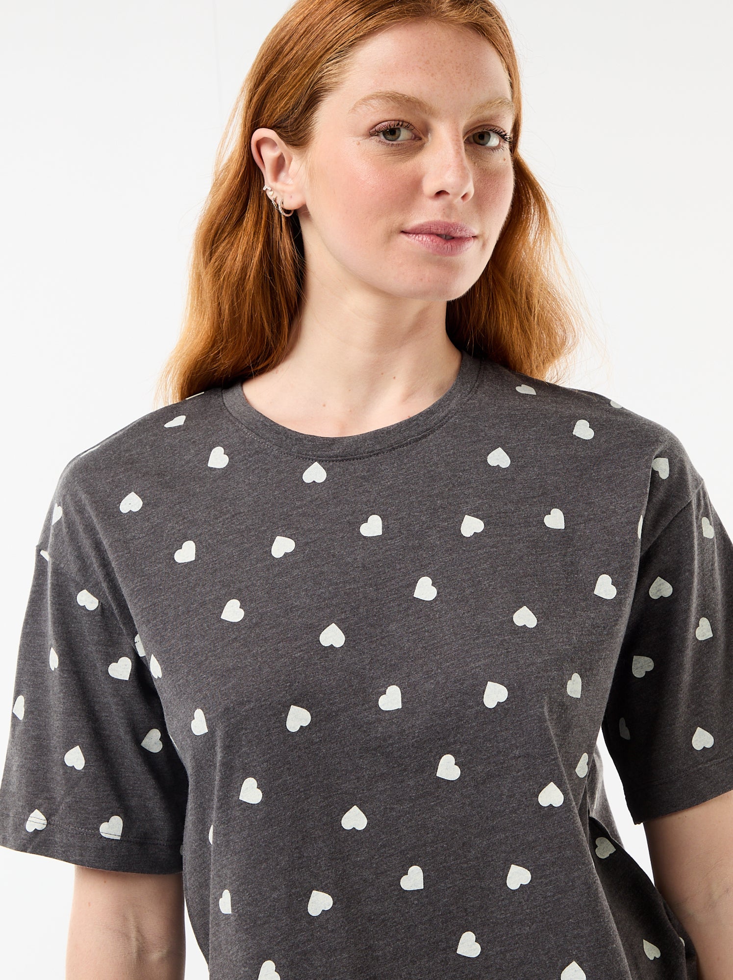 Ensemble de pyjama haut + short en jersey coton - Gris