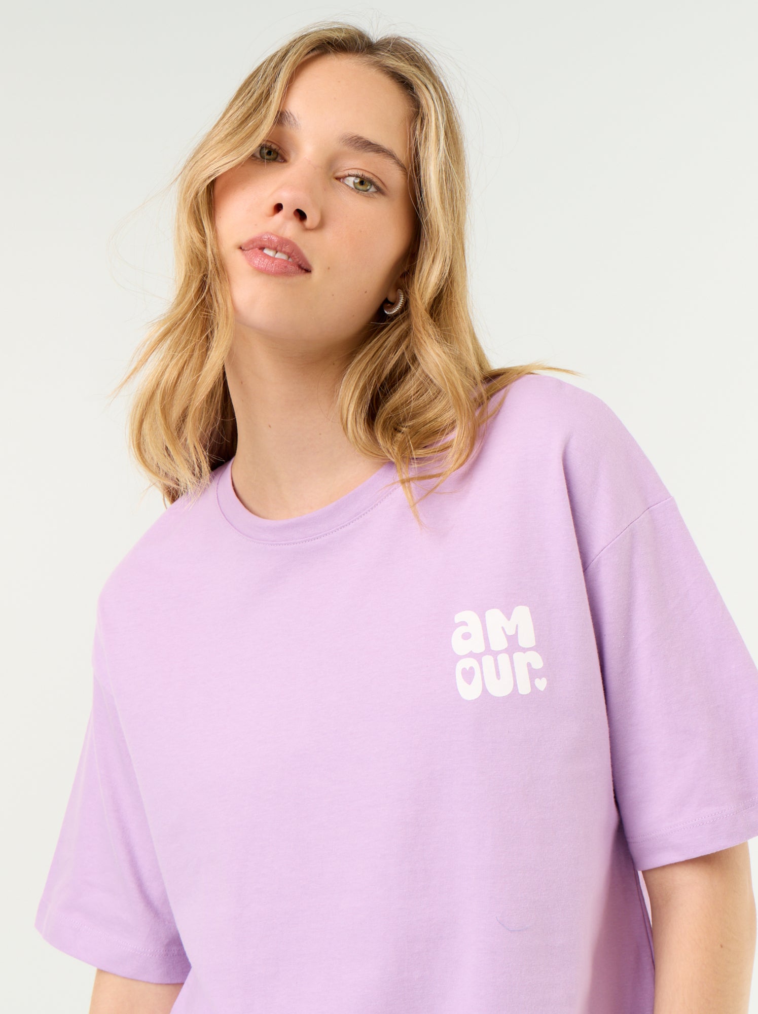 Ensemble de pyjama haut + short en jersey coton - Mauve/lilas
