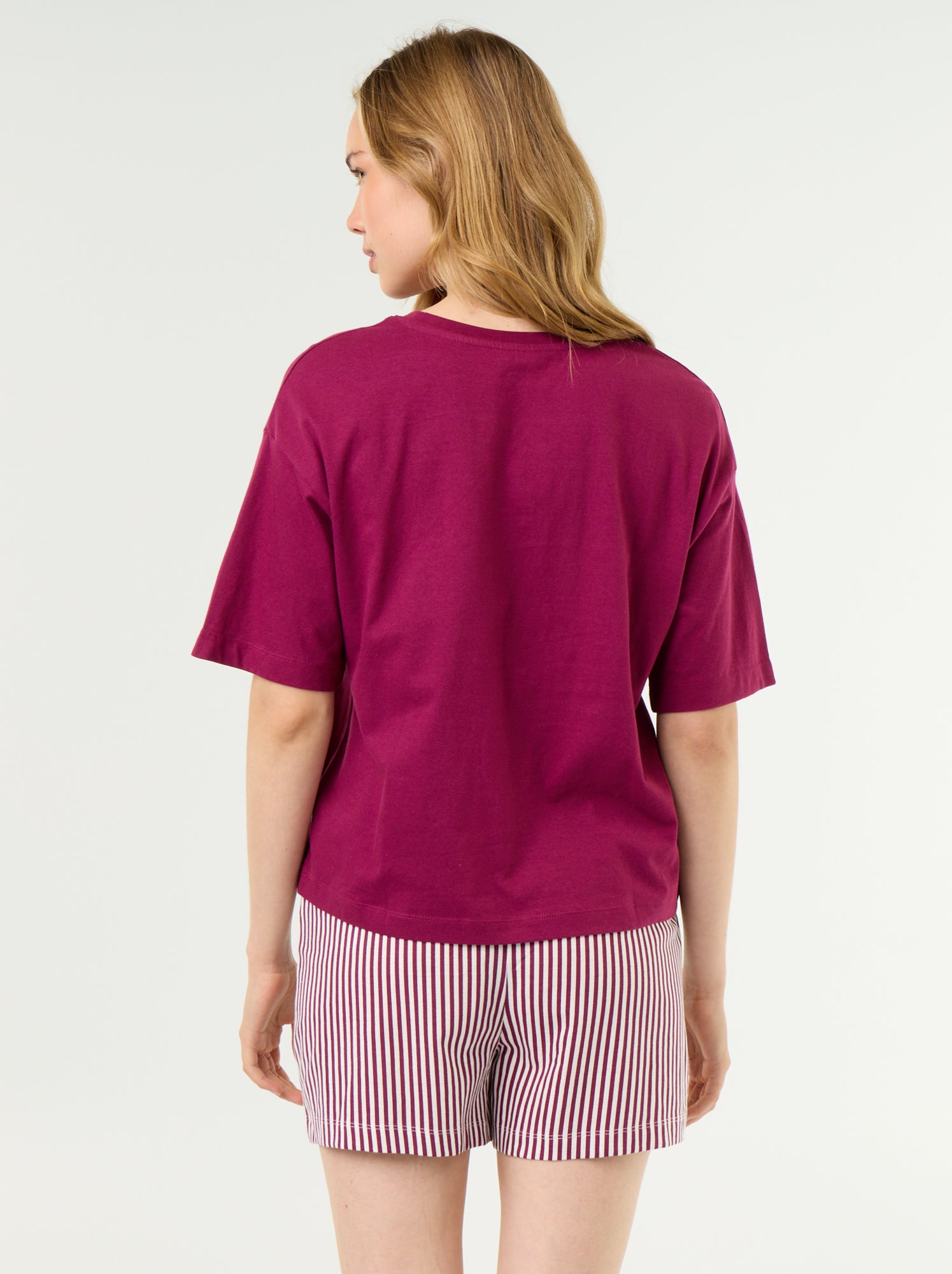 Ensemble de pyjama haut + short en jersey coton - Rouge