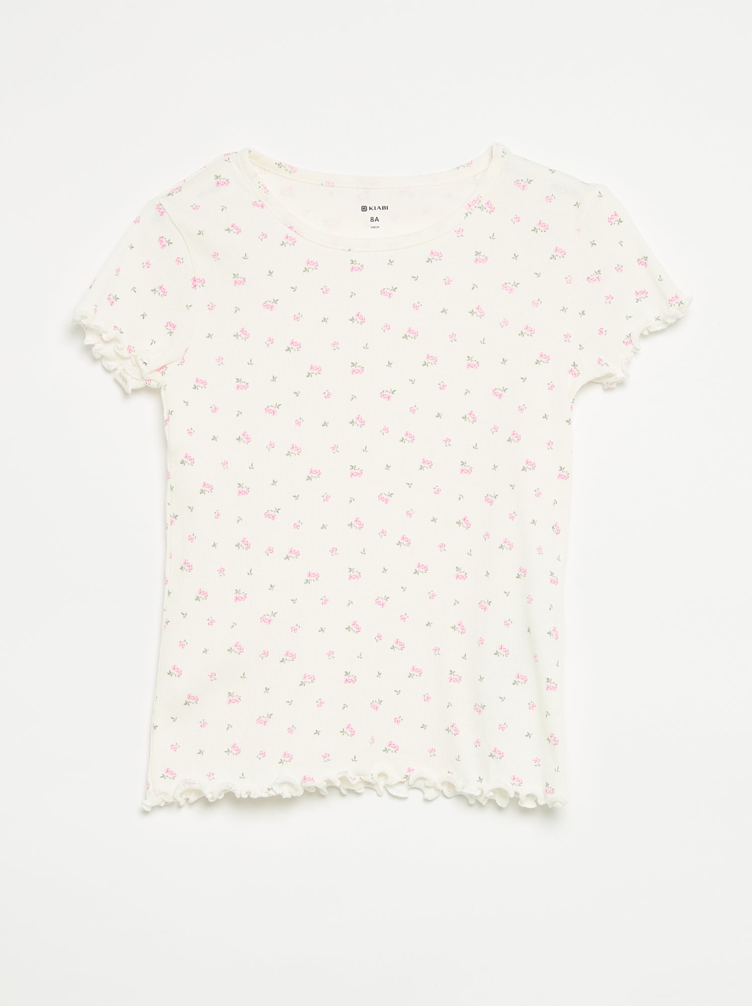 Ensemble de pyjama haut + short en maille côtelée coton - Blanc (EWY74_1)