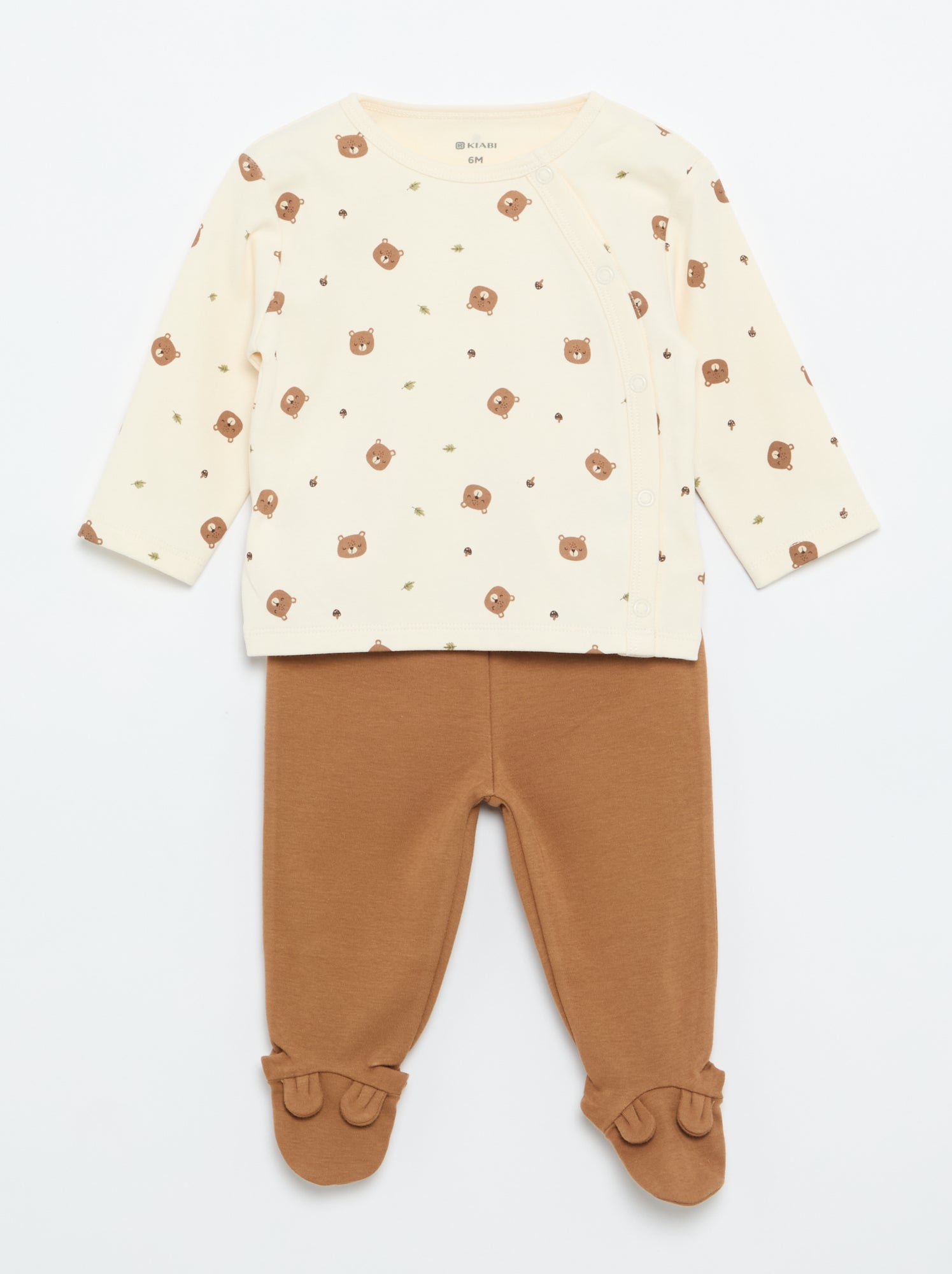 Ensemble de pyjama interlock - 2 pièces - Beige