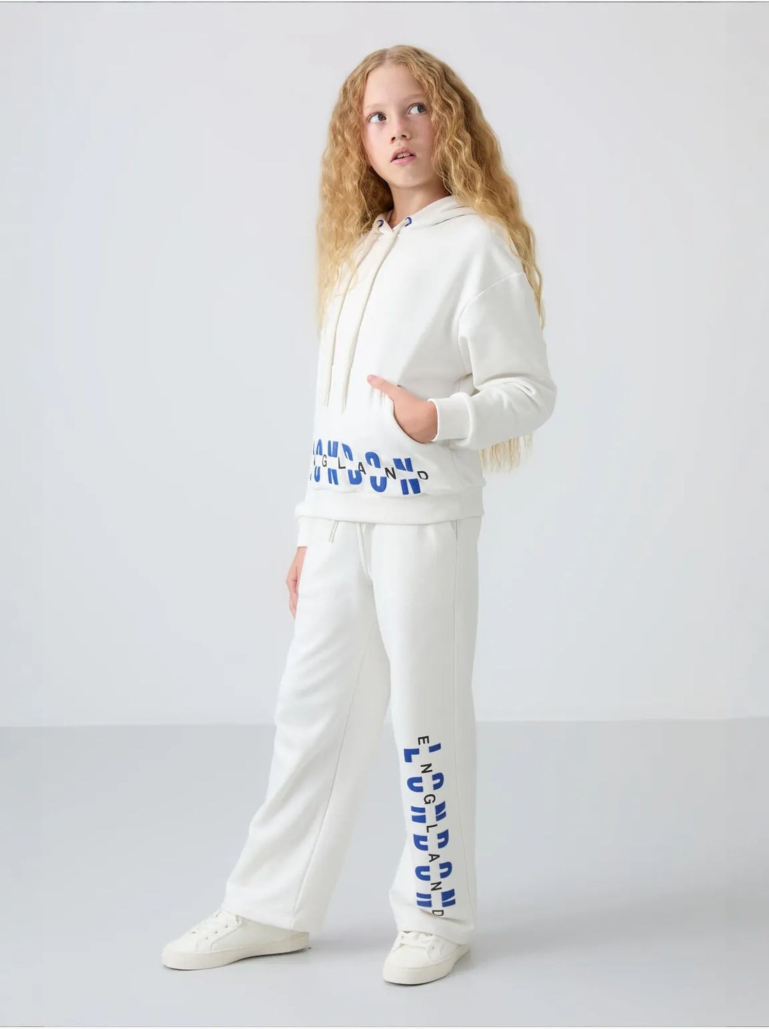 Ensemble de pyjama jeunesse en coton et polyester tommy - Blanc cassé