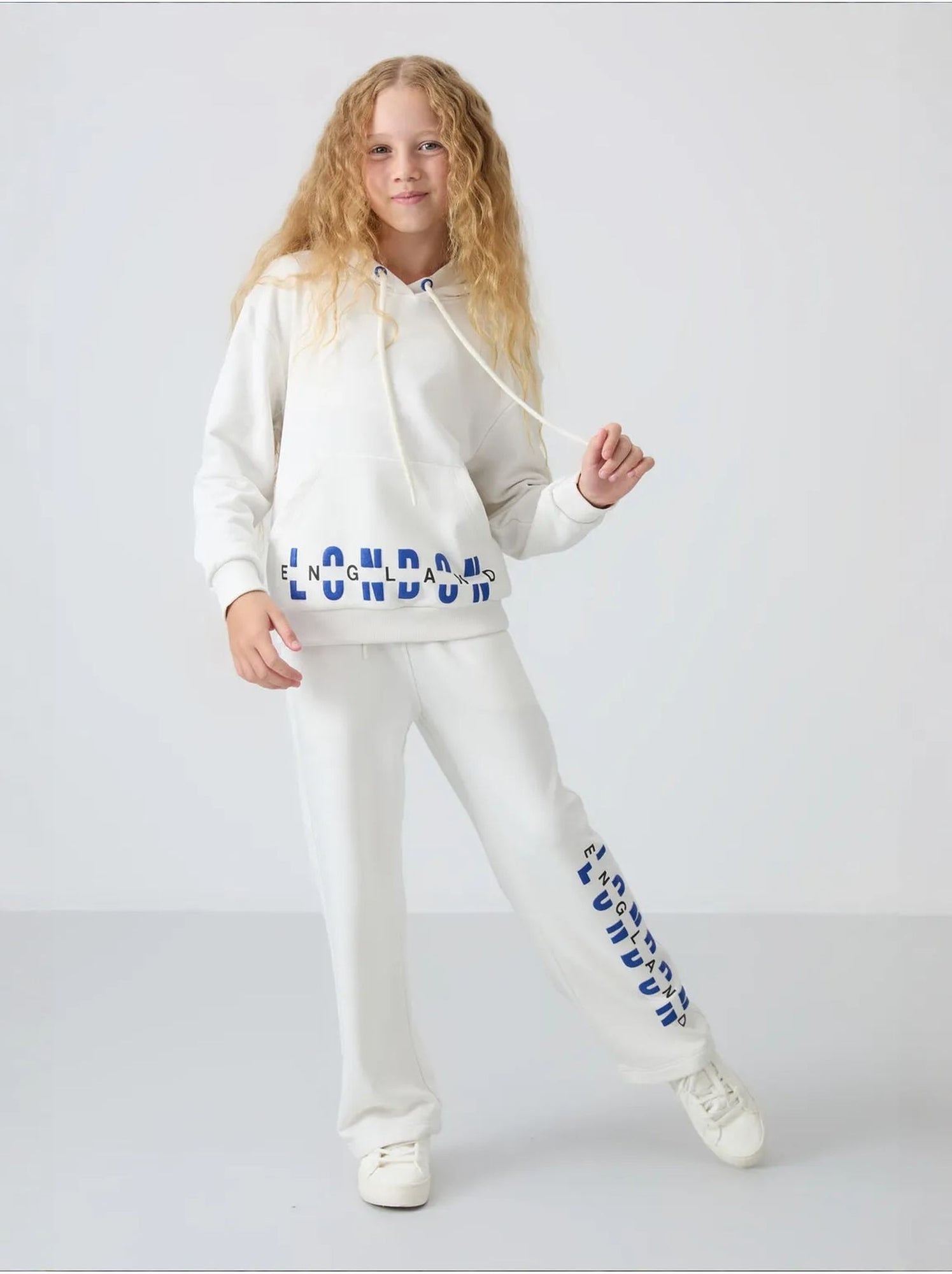 Ensemble de pyjama jeunesse en coton et polyester tommy - Blanc cassé