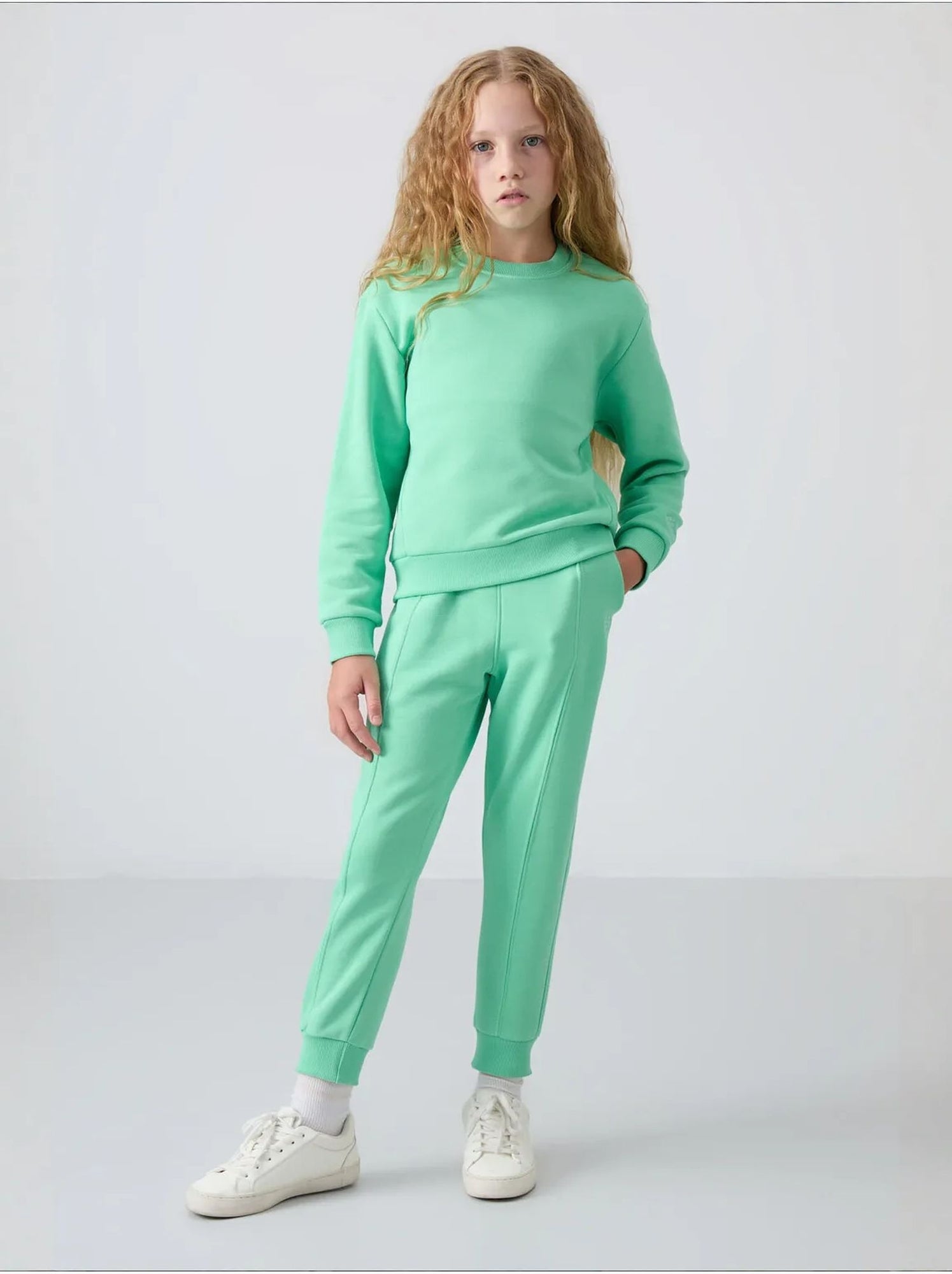 Ensemble de pyjama jeunesse en coton et polyester tommy - Vert menthe