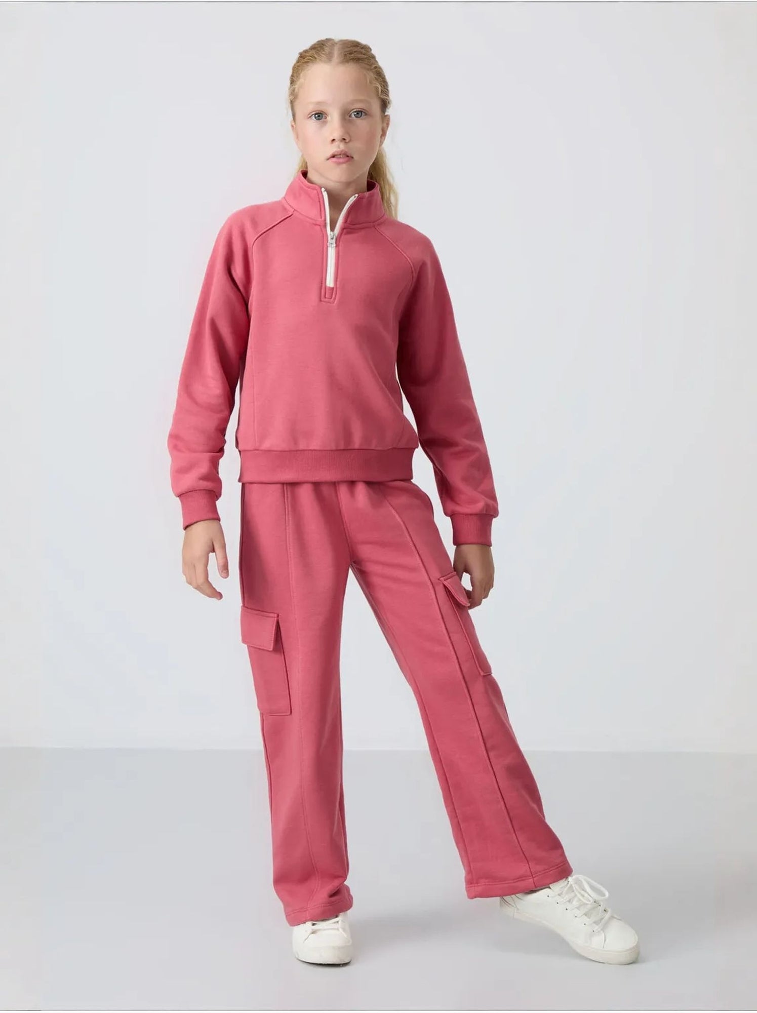 Ensemble de pyjama jeunesse en coton et polyester tommy - Vieux rose