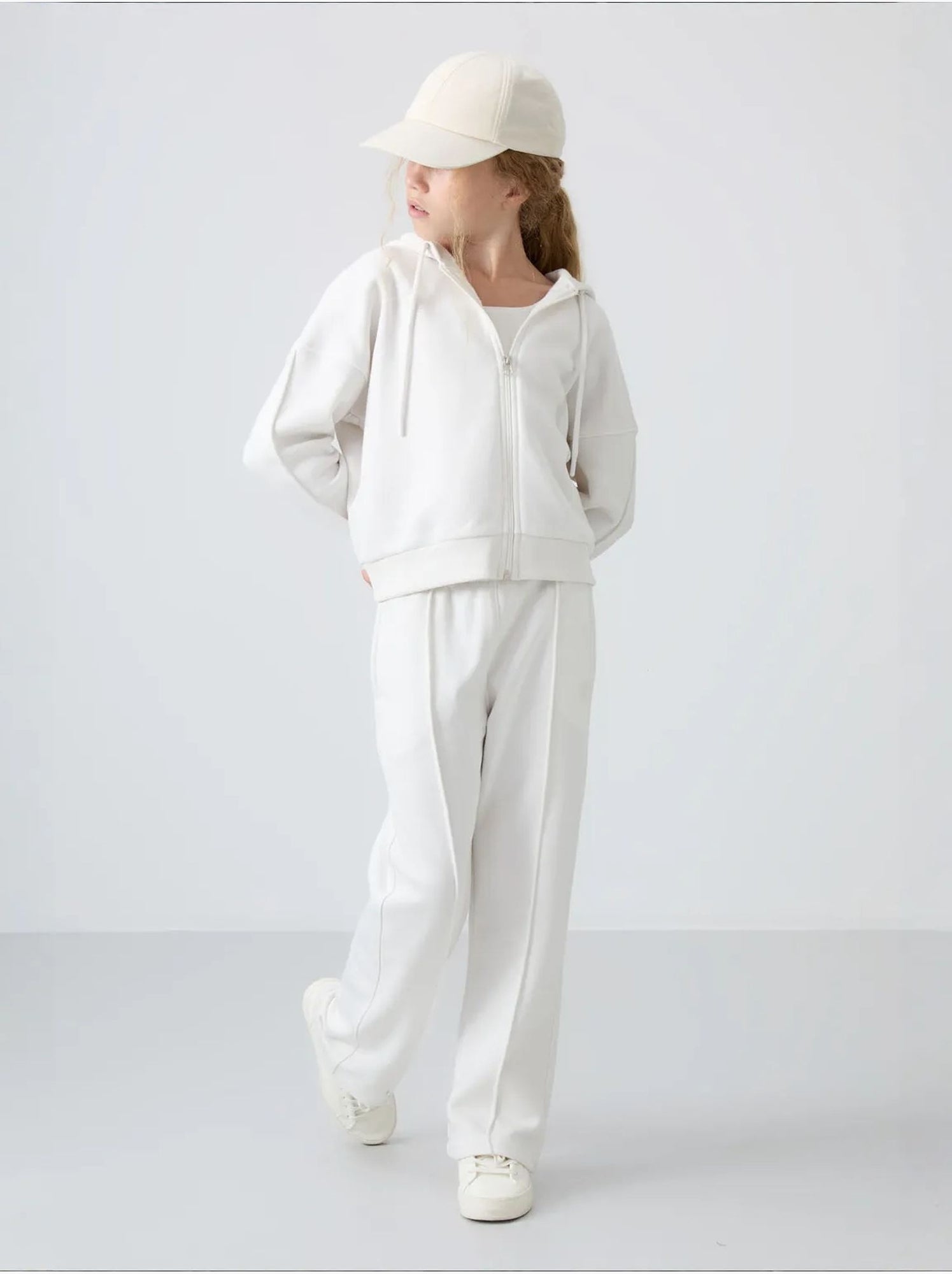 Ensemble de pyjama jeunesse en coton mélangé tommy - Blanc cassé