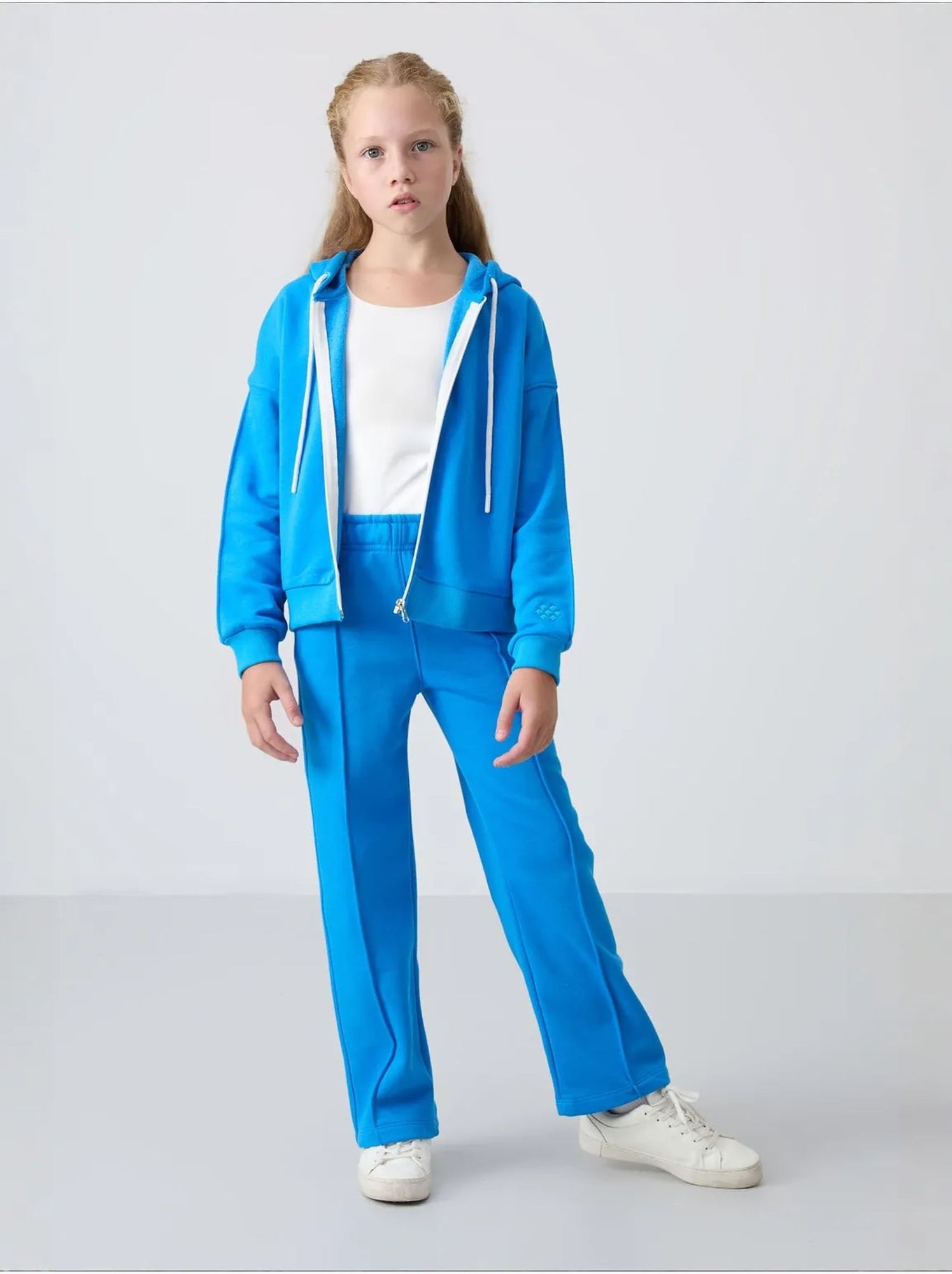 Ensemble de pyjama jeunesse en coton mélangé tommy - Bleu électrique