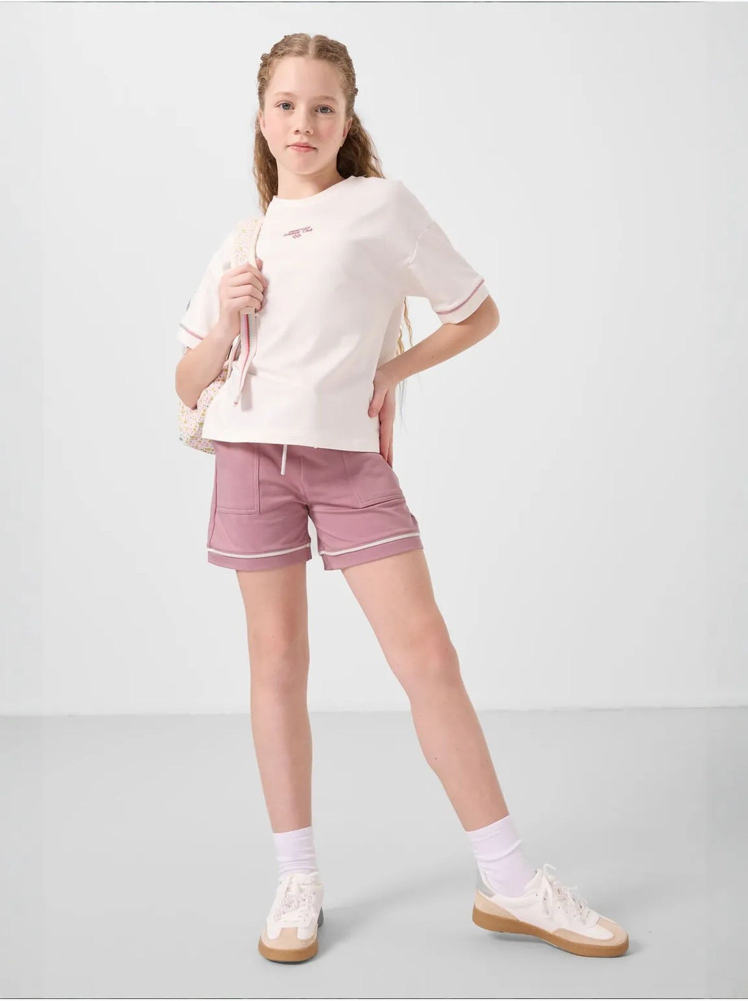 Ensemble de pyjama jeunesse en coton mélangé tommy - Mauve