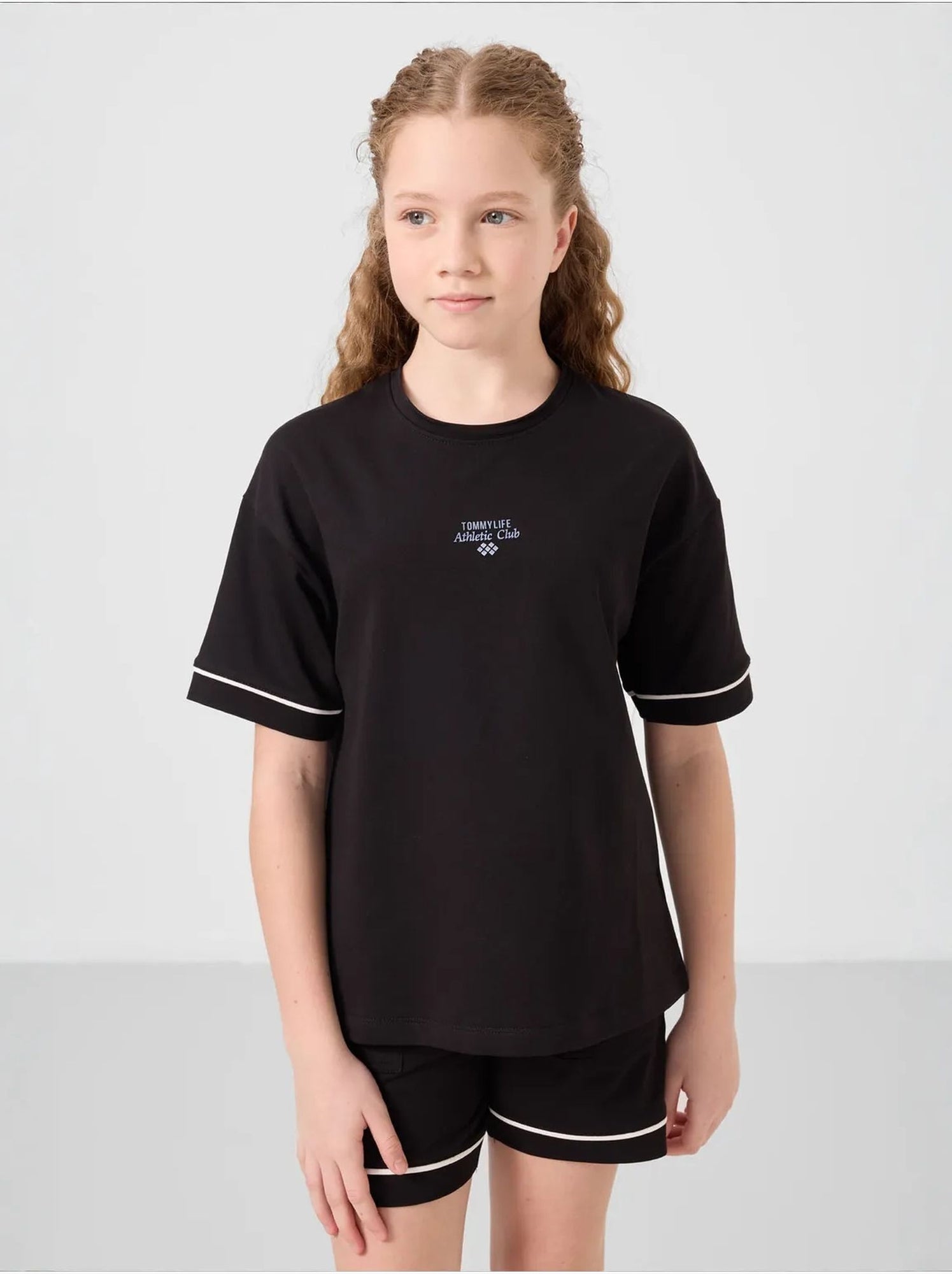 Ensemble de pyjama jeunesse en coton mélangé tommy - Noir