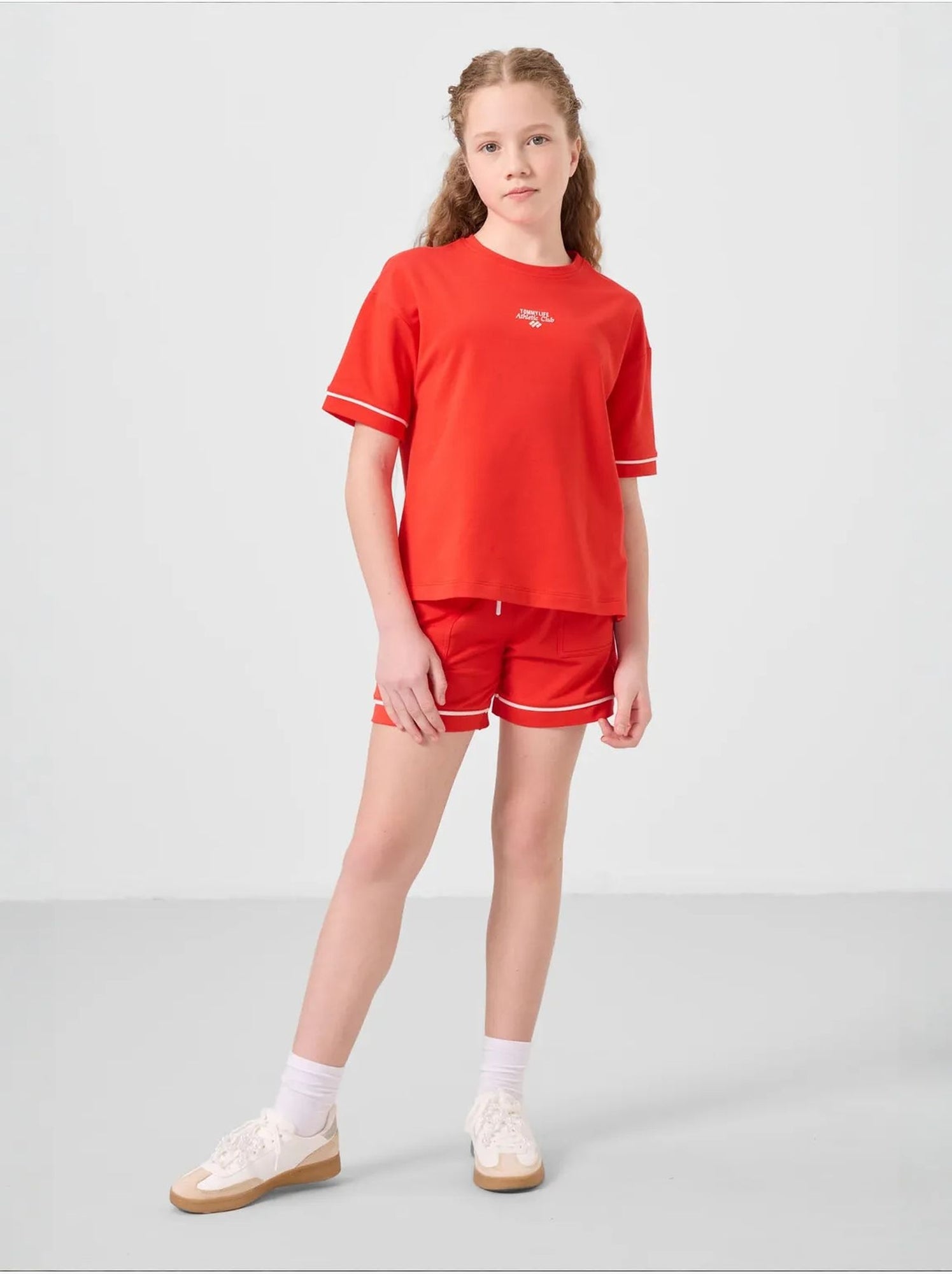 Ensemble de pyjama jeunesse en coton mélangé tommy - Rouge