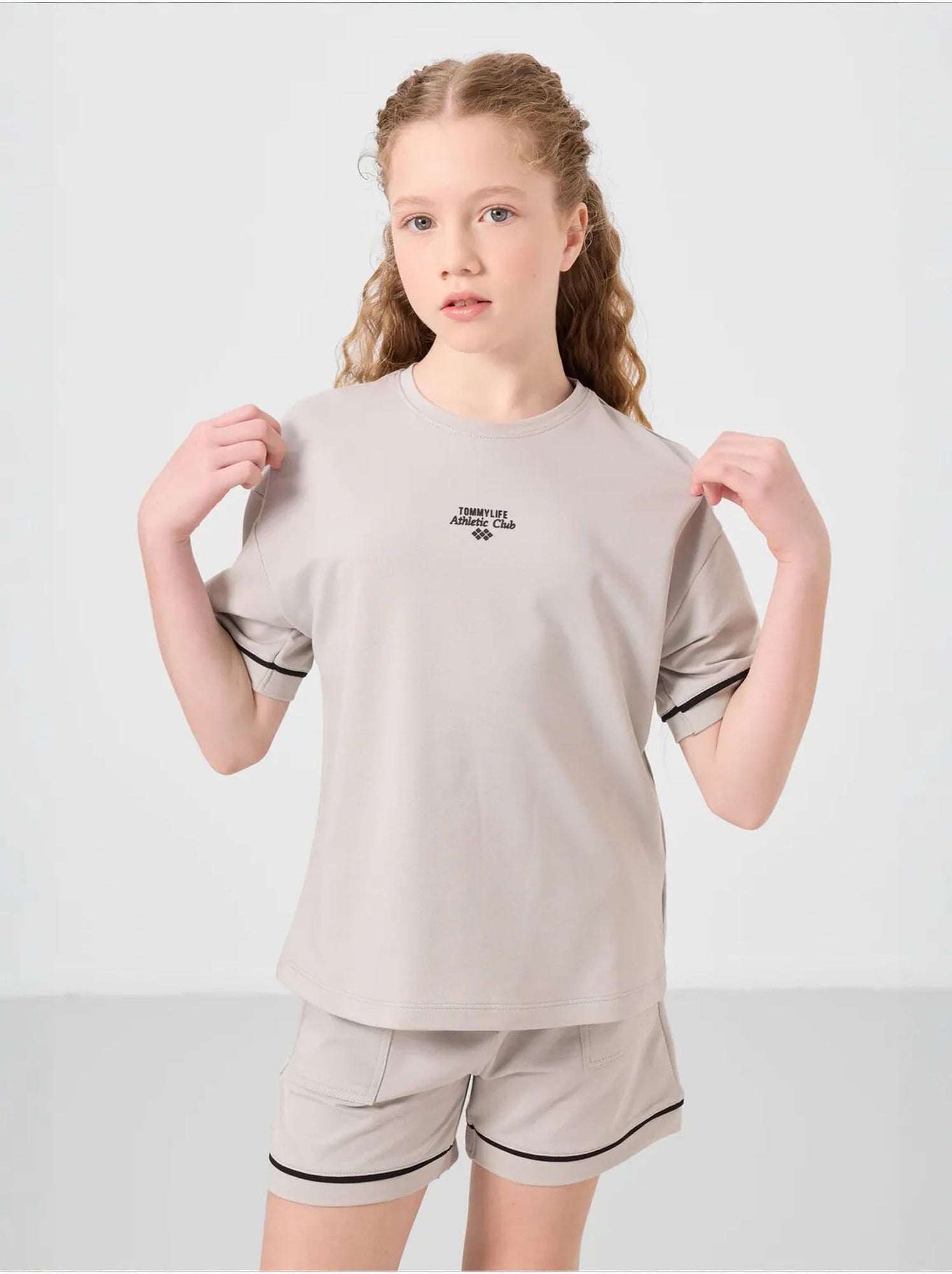 Ensemble de pyjama jeunesse en coton mélangé tommy - Sable