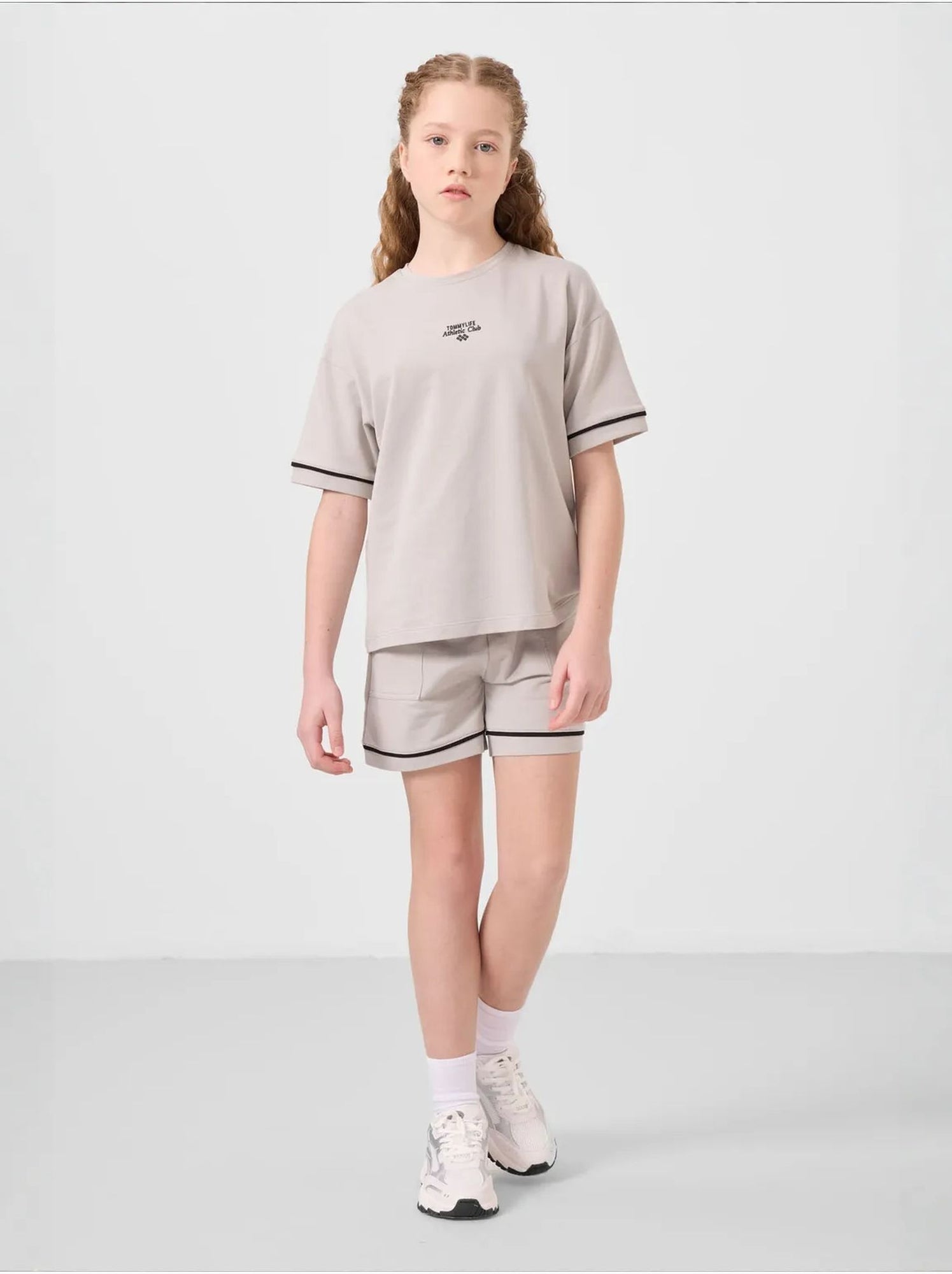 Ensemble de pyjama jeunesse en coton mélangé tommy - Sable