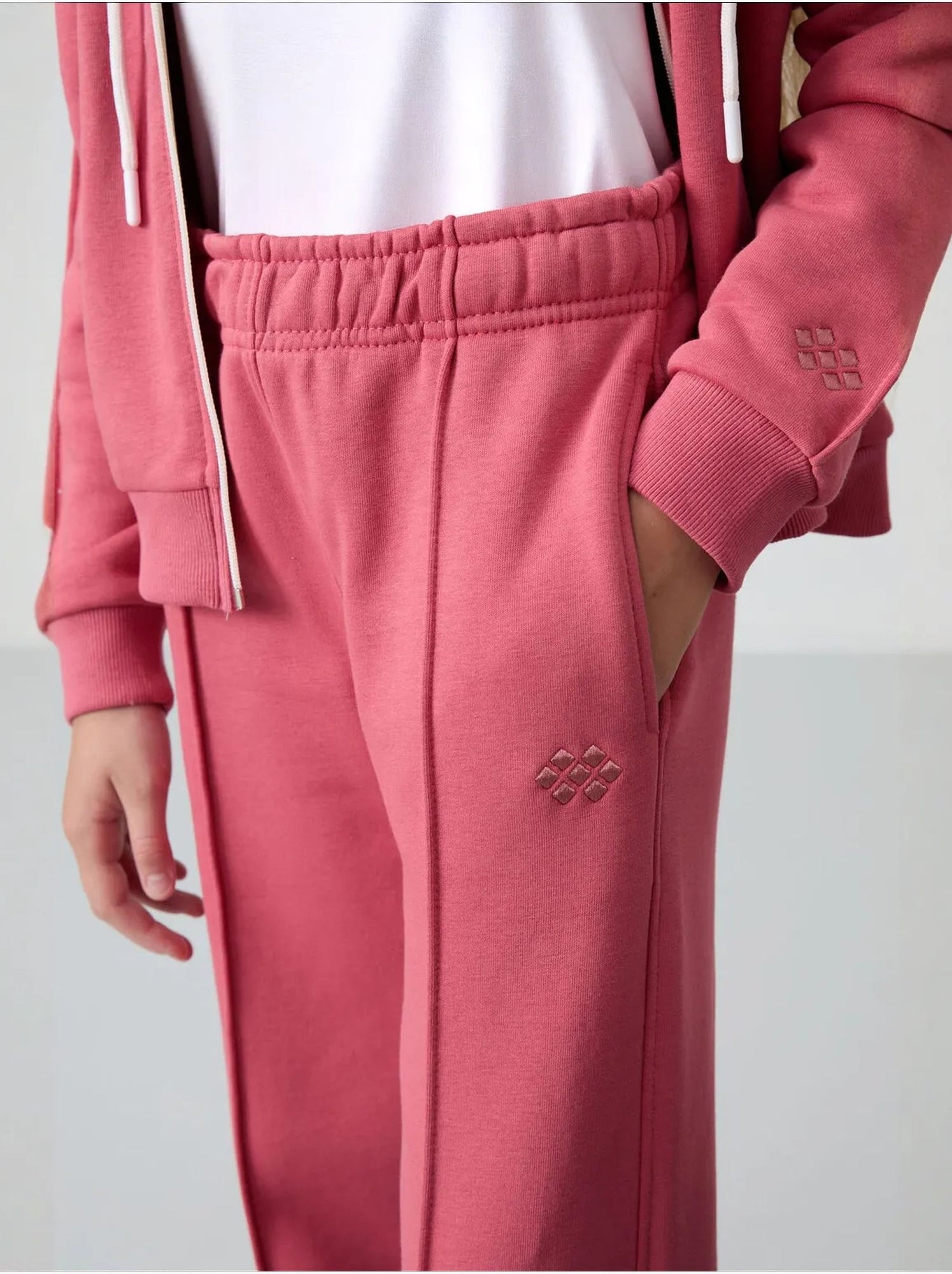 Ensemble de pyjama jeunesse en coton mélangé tommy - Vieux rose