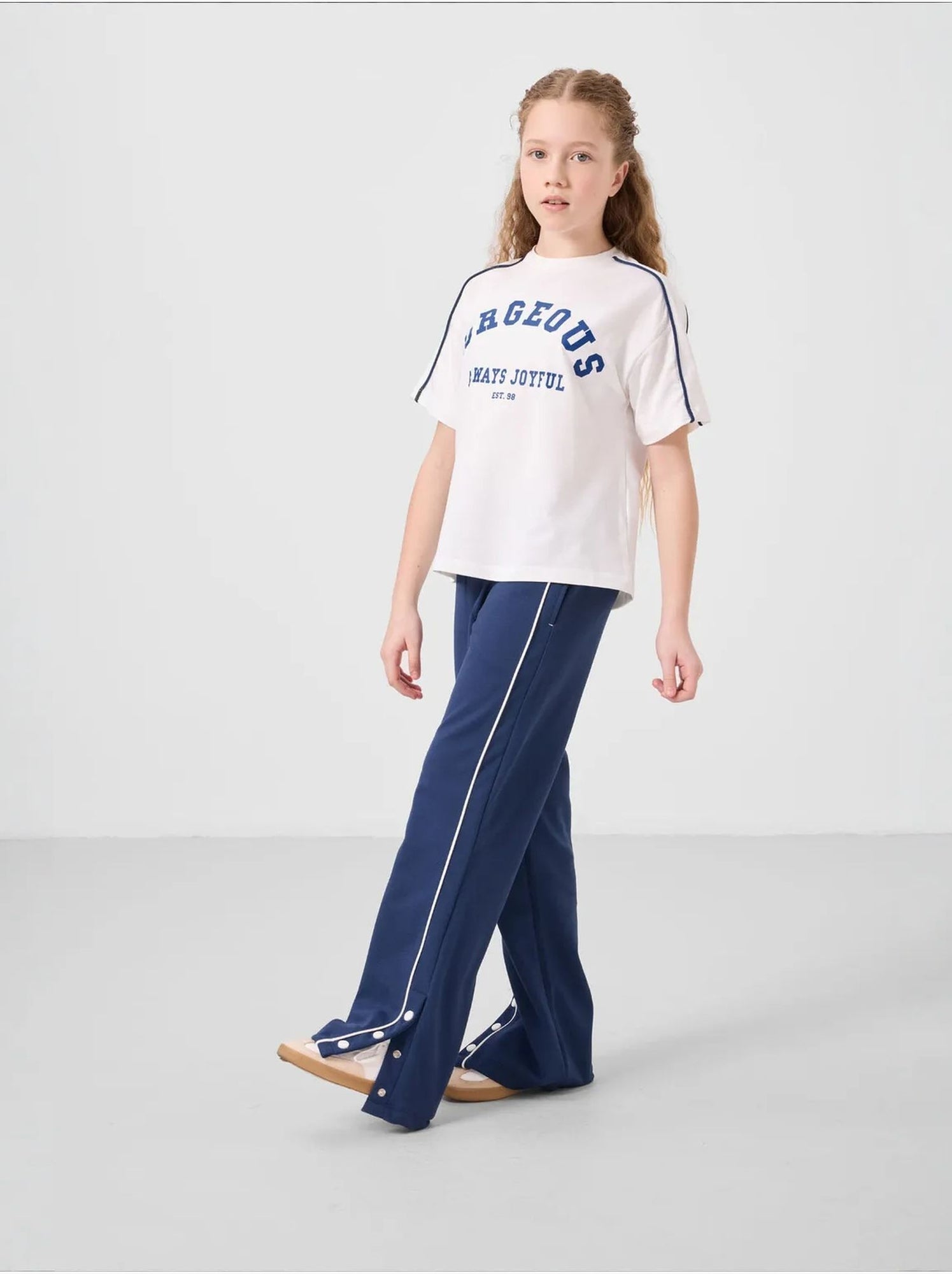 Ensemble de pyjama jeunesse en mélange coton tommy - Bleu marine