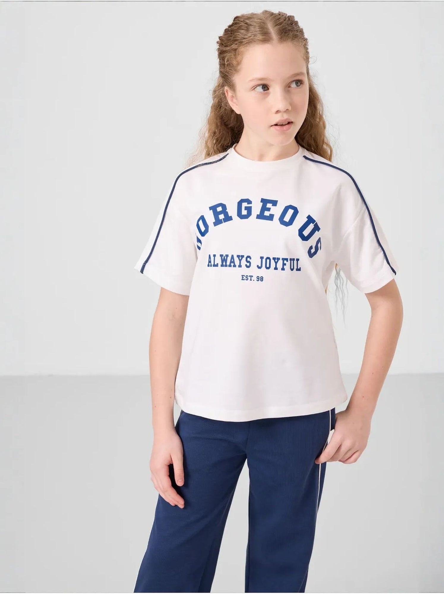 Ensemble de pyjama jeunesse en mélange coton tommy - Bleu marine