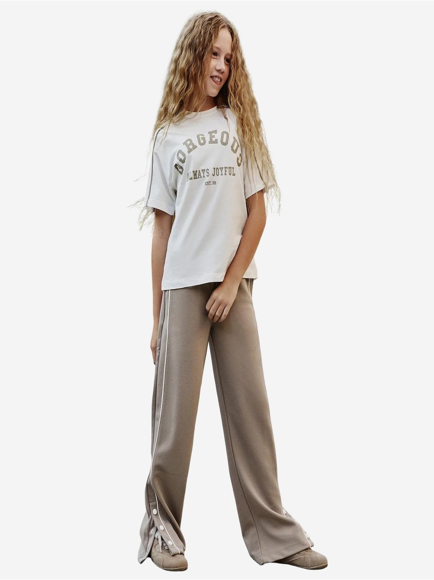 Ensemble de pyjama jeunesse en mélange coton tommy - Grège