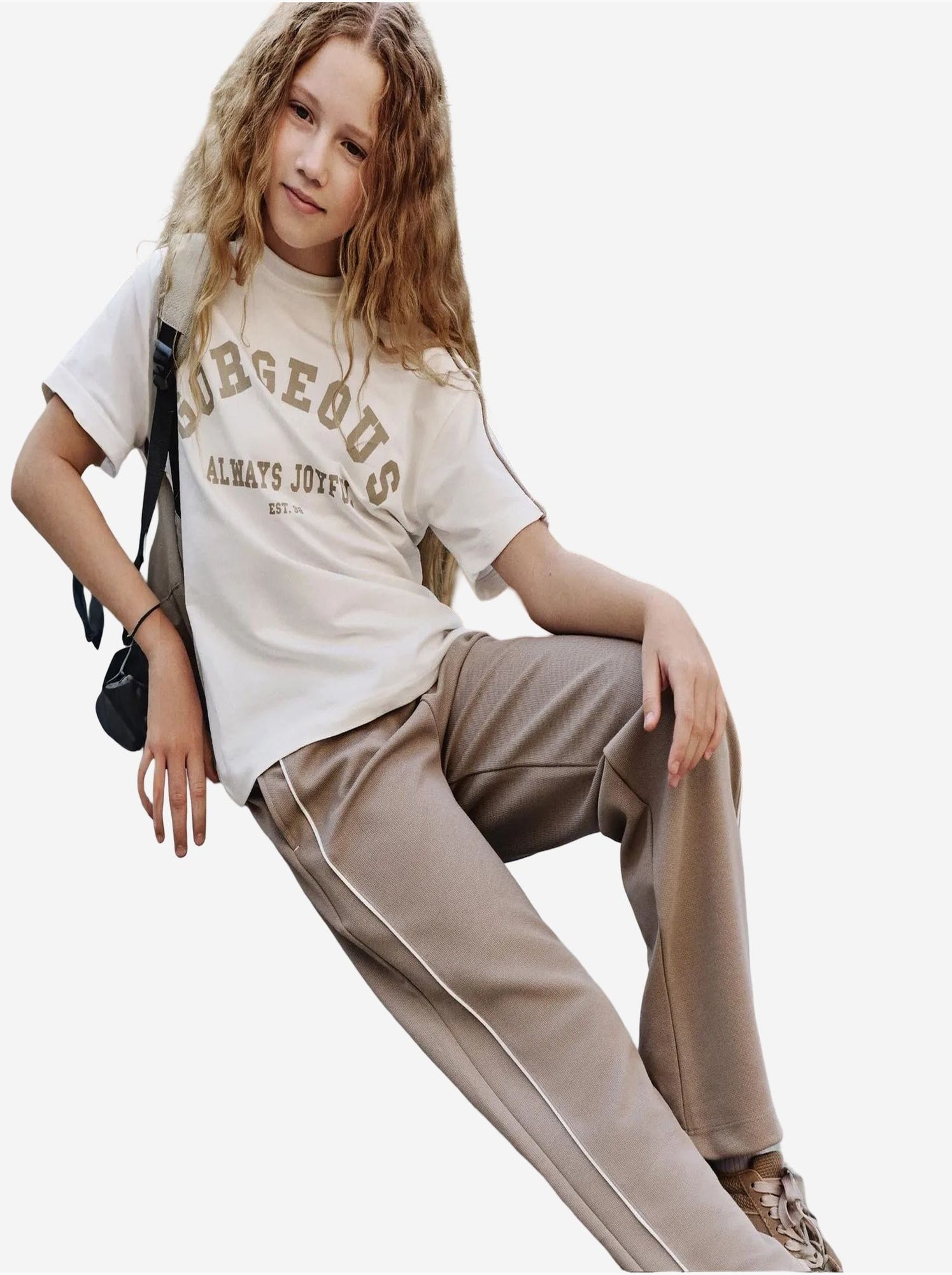 Ensemble de pyjama jeunesse en mélange coton tommy - Grège