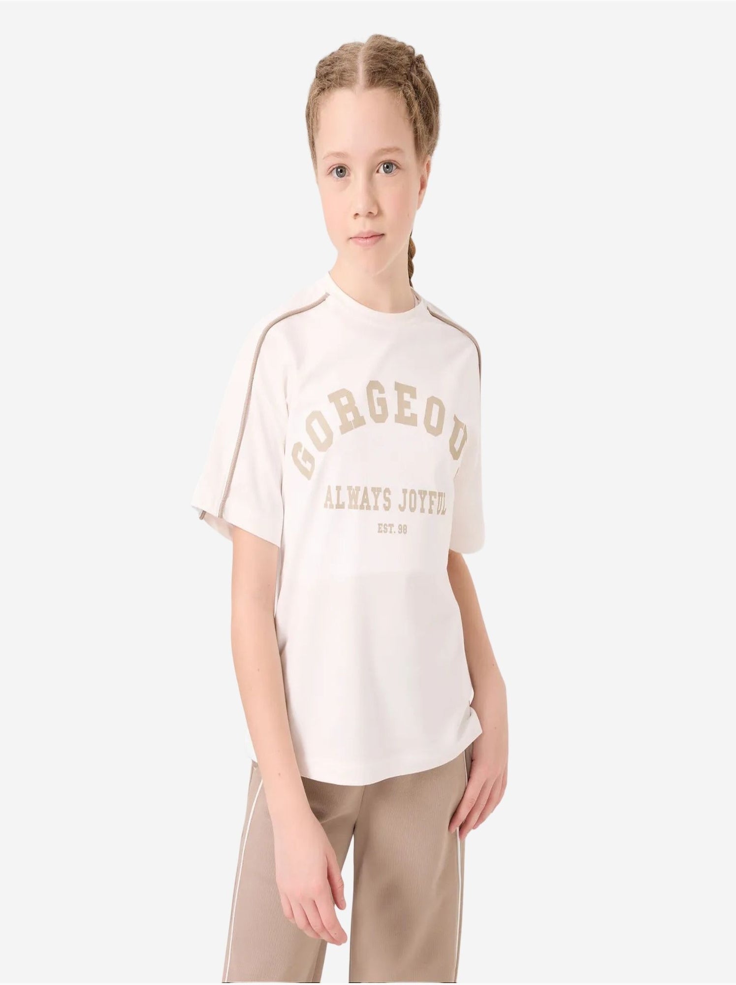 Ensemble de pyjama jeunesse en mélange coton tommy - Grège