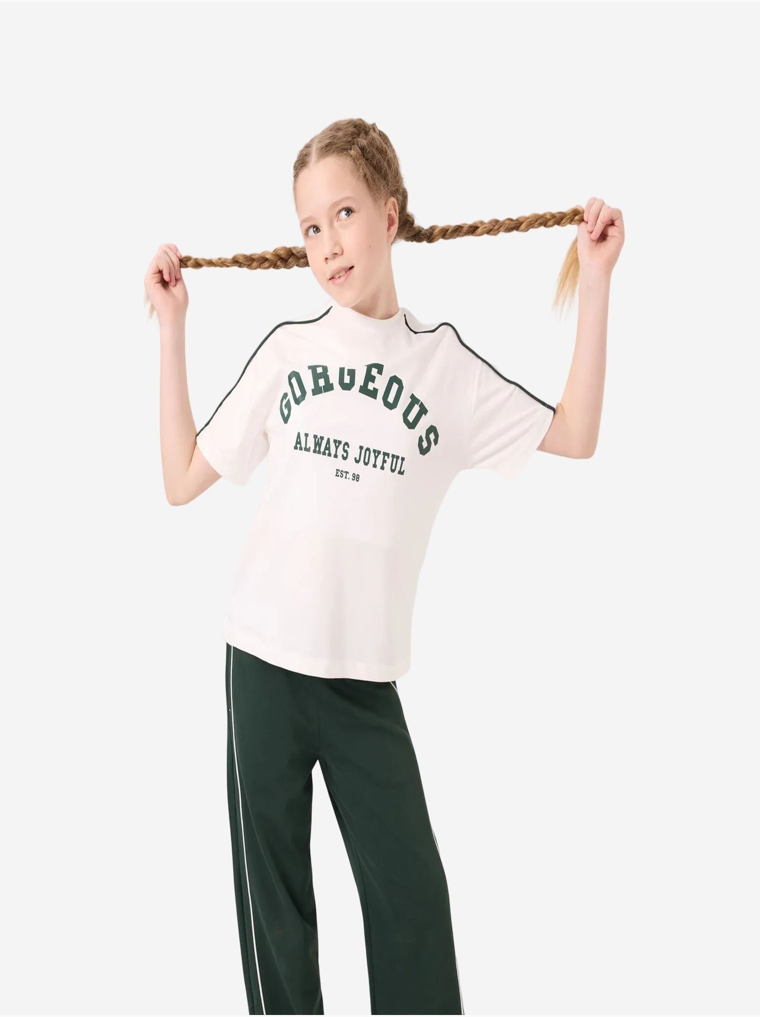 Ensemble de pyjama jeunesse en mélange coton tommy - Vert foncé