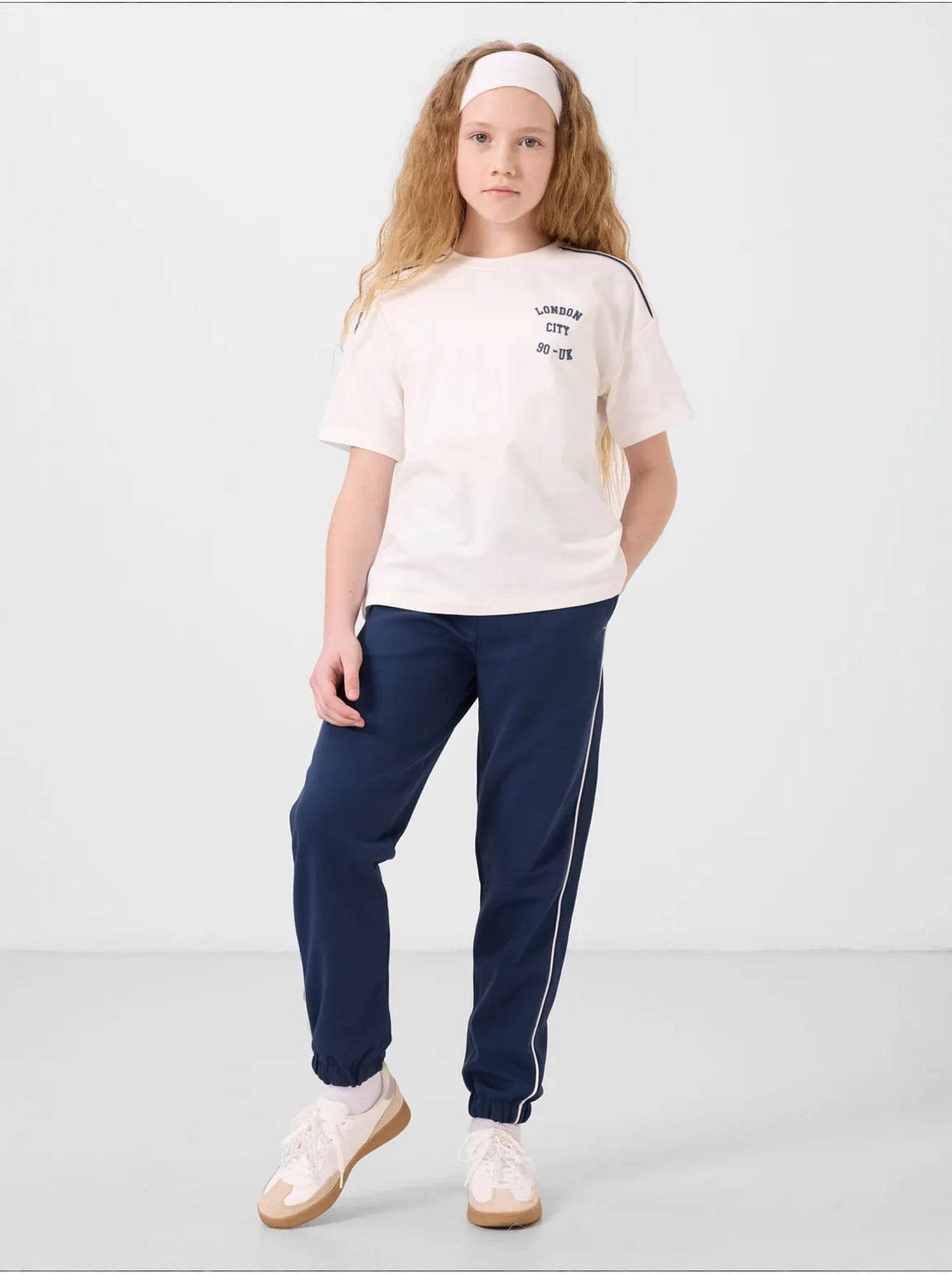 Ensemble de pyjama jeunesse en mélange de coton tommy - Bleu marine
