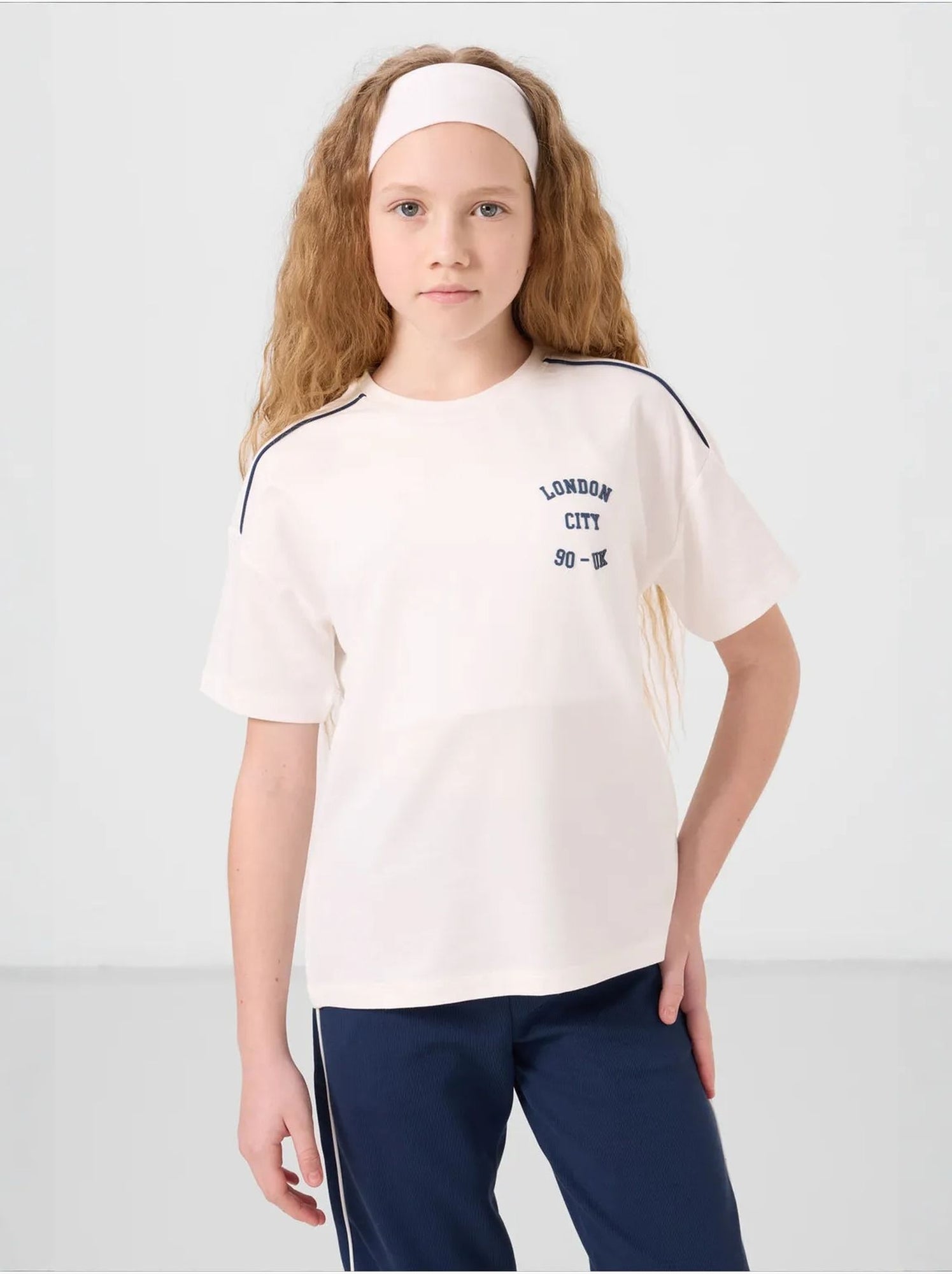 Ensemble de pyjama jeunesse en mélange de coton tommy - Bleu marine