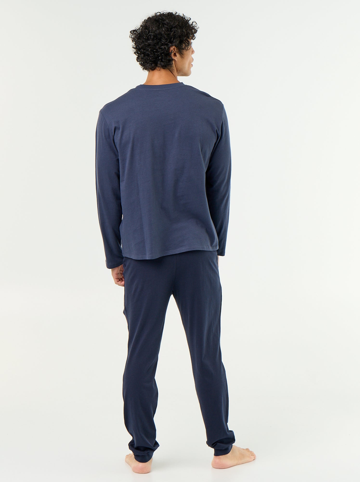 Ensemble de pyjama long en jersey - 2 pièces - Bleu