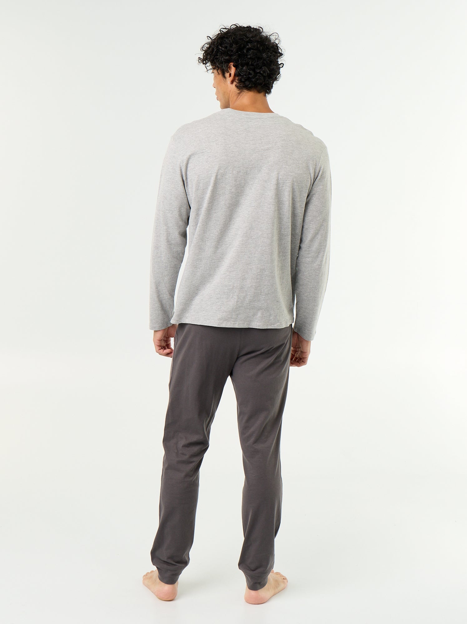 Ensemble de pyjama long en jersey - 2 pièces - Gris