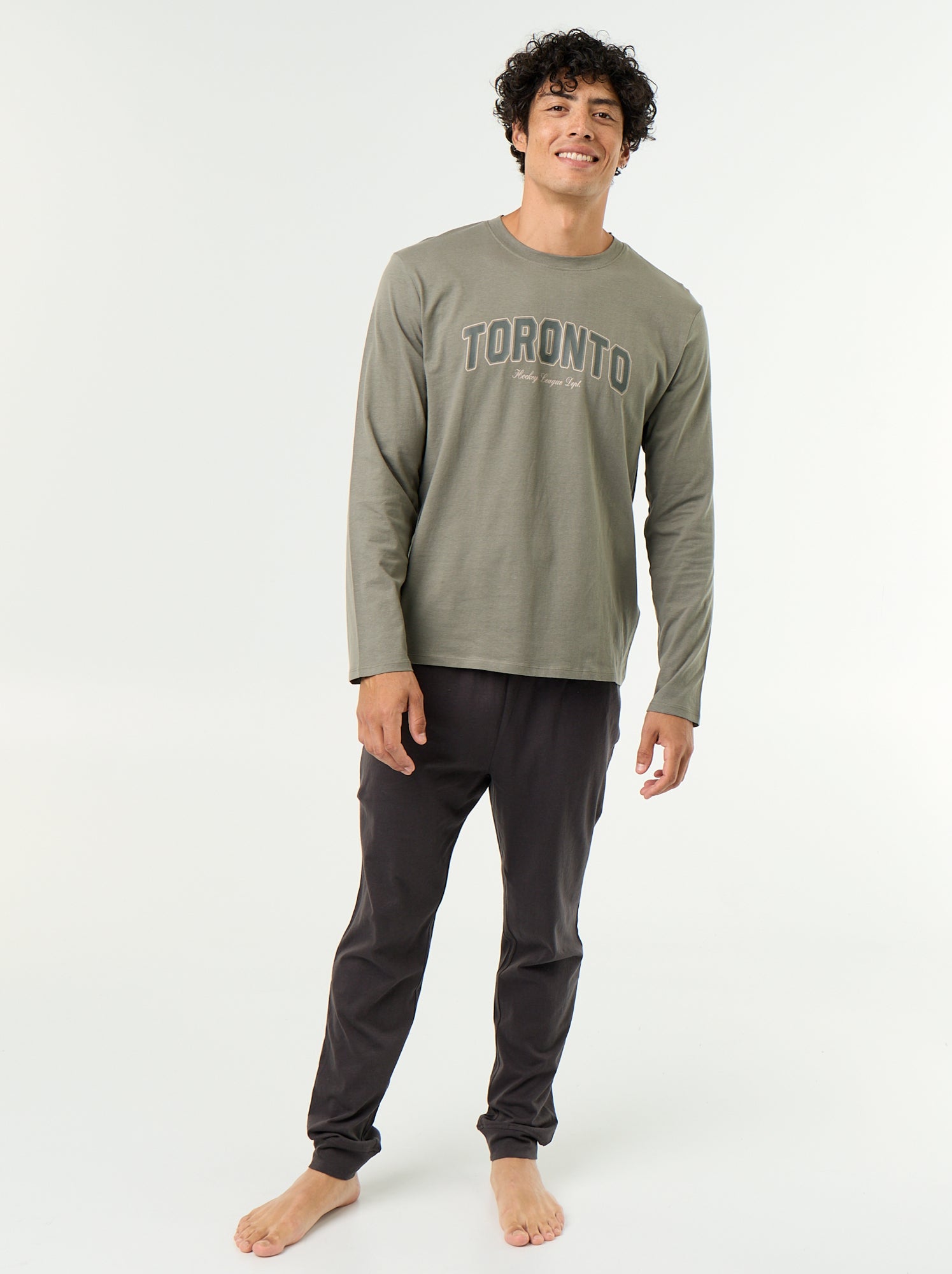 Ensemble de pyjama long en jersey - 2 pièces - Vert
