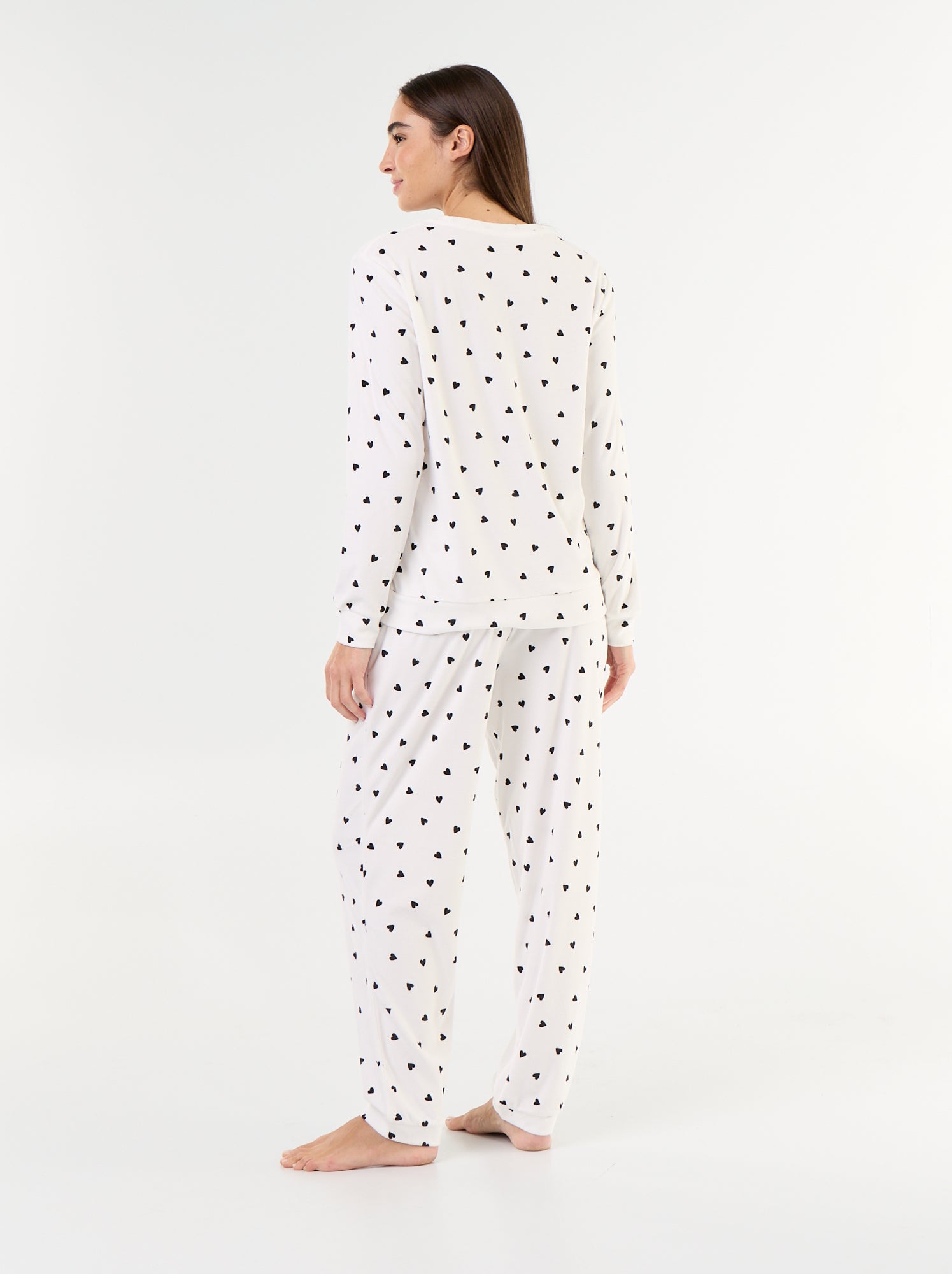 Ensemble de pyjama long en polaire - 2 pièces - Blanc (FYD89_1)