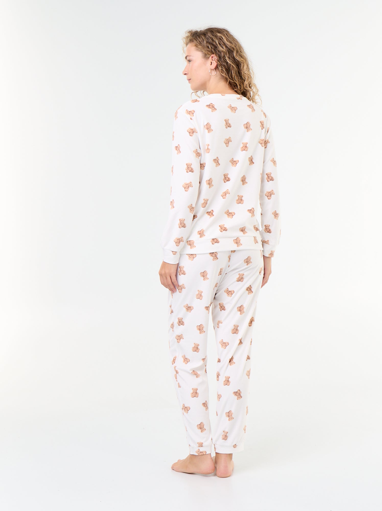 Ensemble de pyjama long en polaire - 2 pièces - Blanc (FYD89_2)