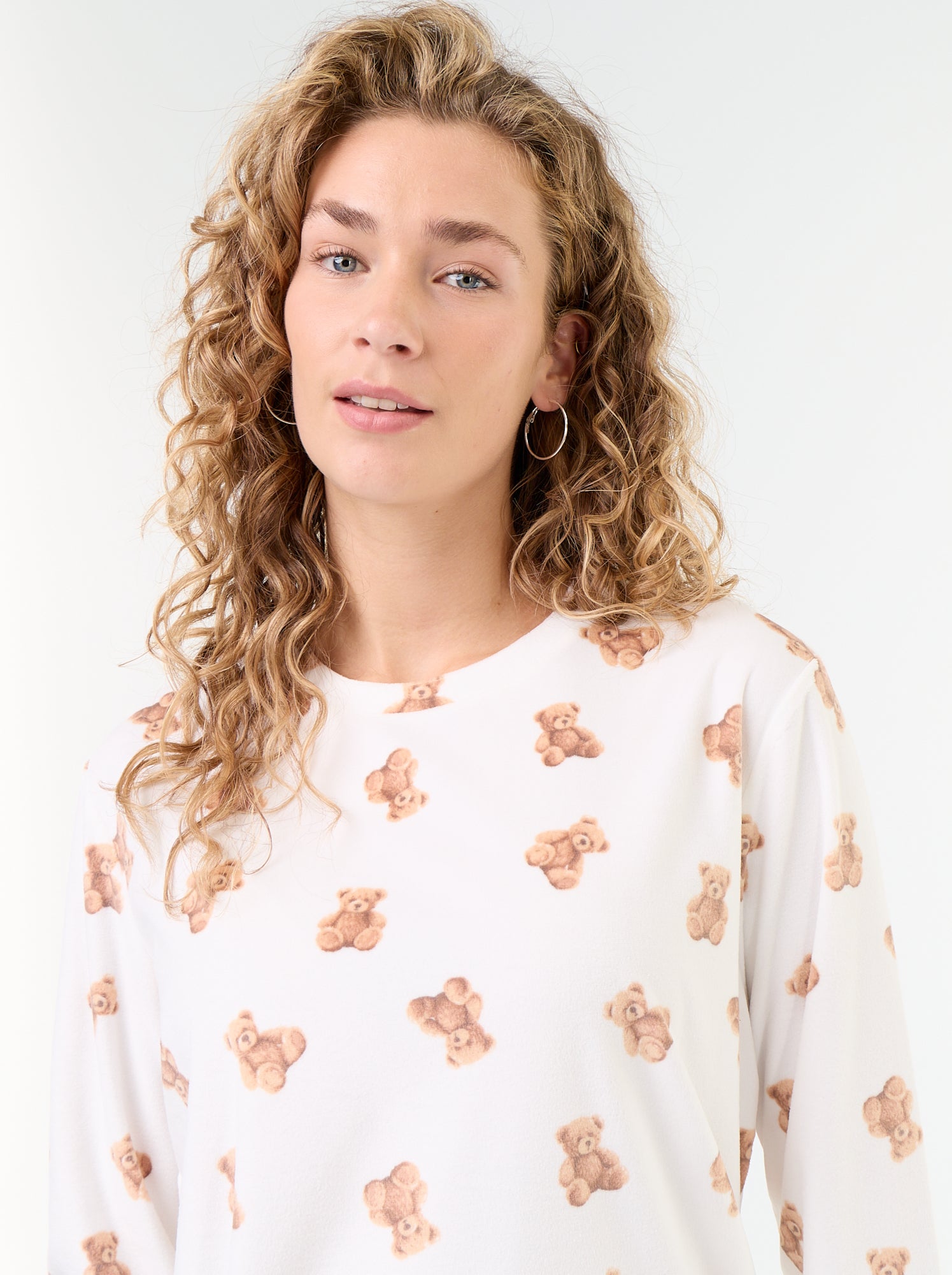 Ensemble de pyjama long en polaire - 2 pièces - Blanc (FYD89_2)