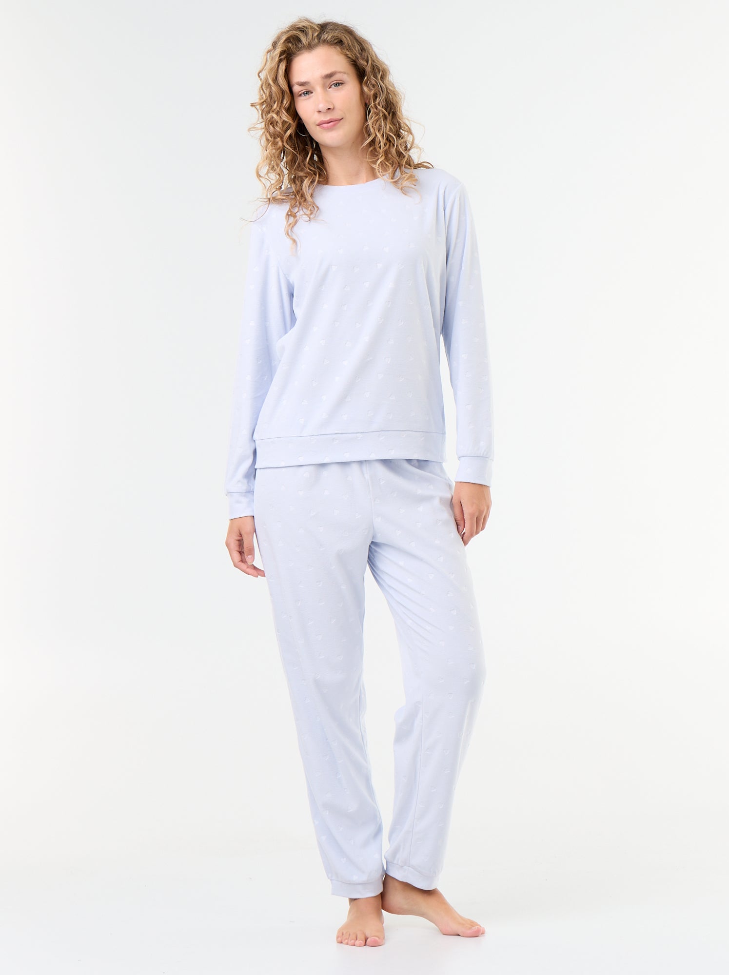 Ensemble de pyjama long en polaire - 2 pièces - Bleu