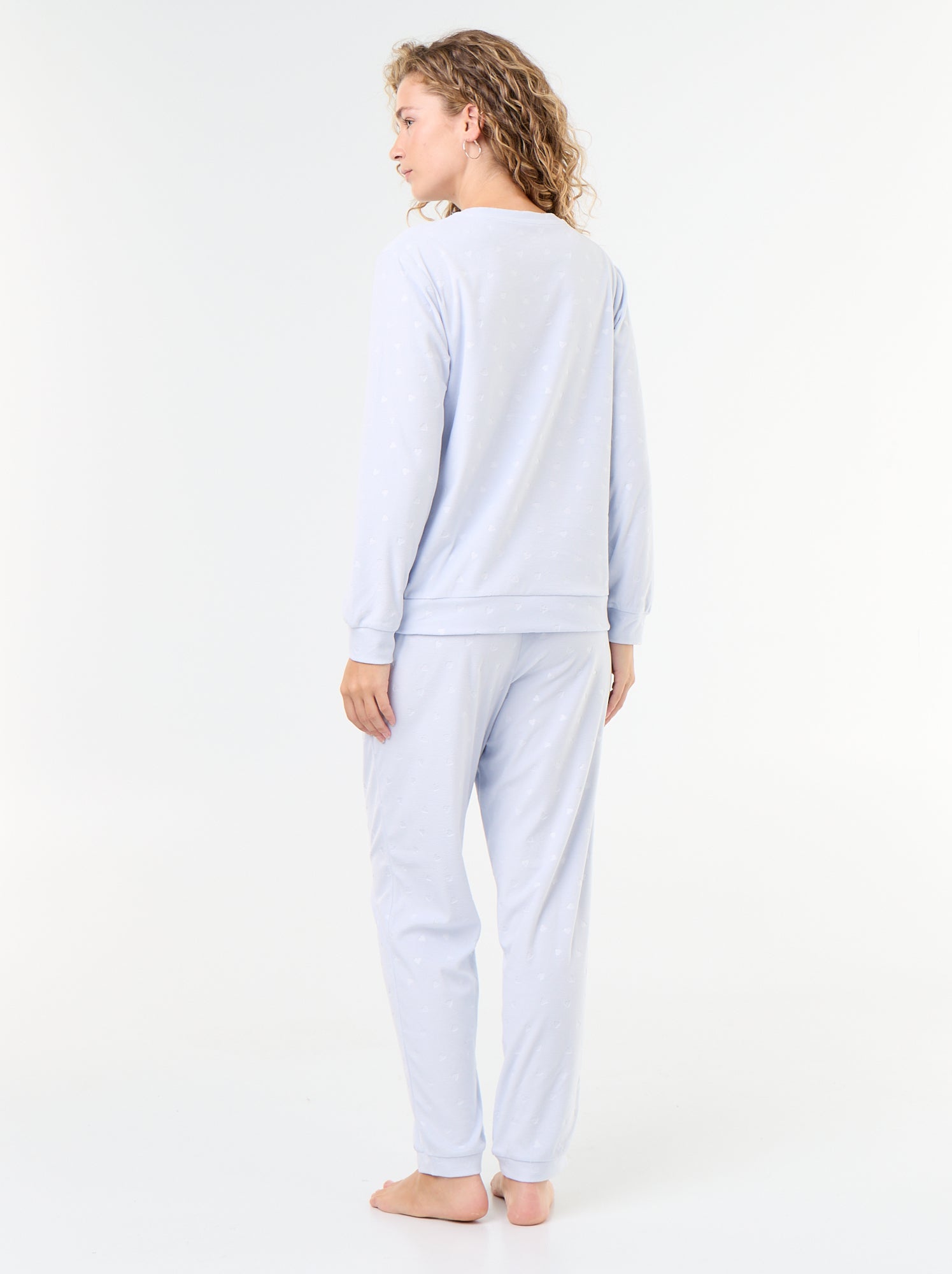 Ensemble de pyjama long en polaire - 2 pièces - Bleu